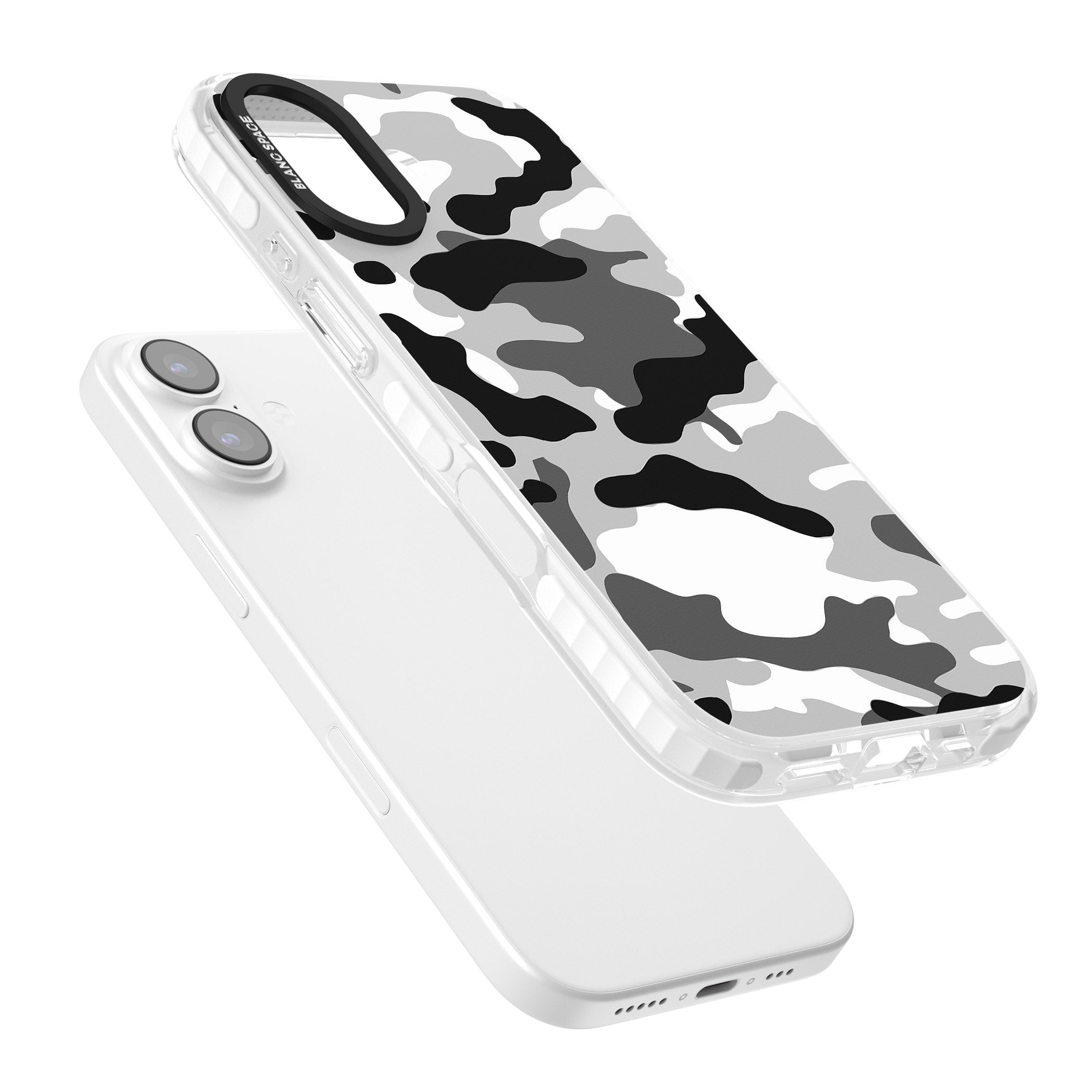 Grey Black Urban Camo iPhone 17 Impact Clear Phone Case Colours
