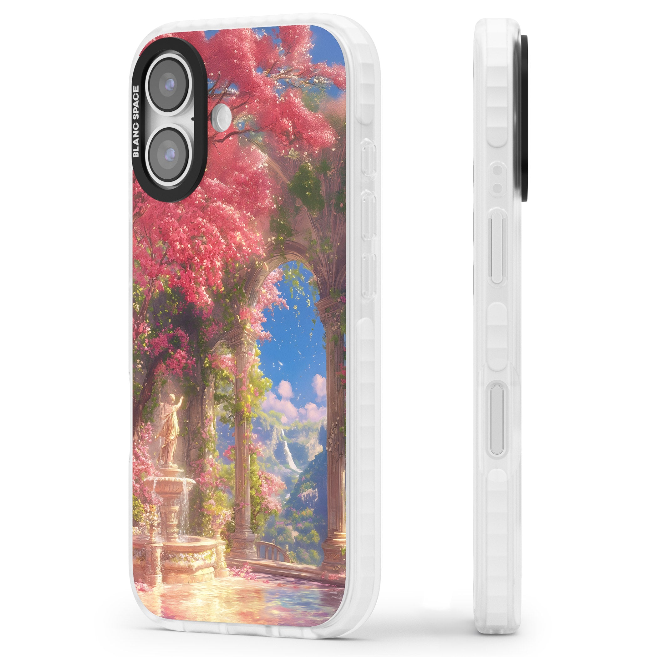 Castle Blossom iPhone 17 Impact Clear Phone Case Side Profile