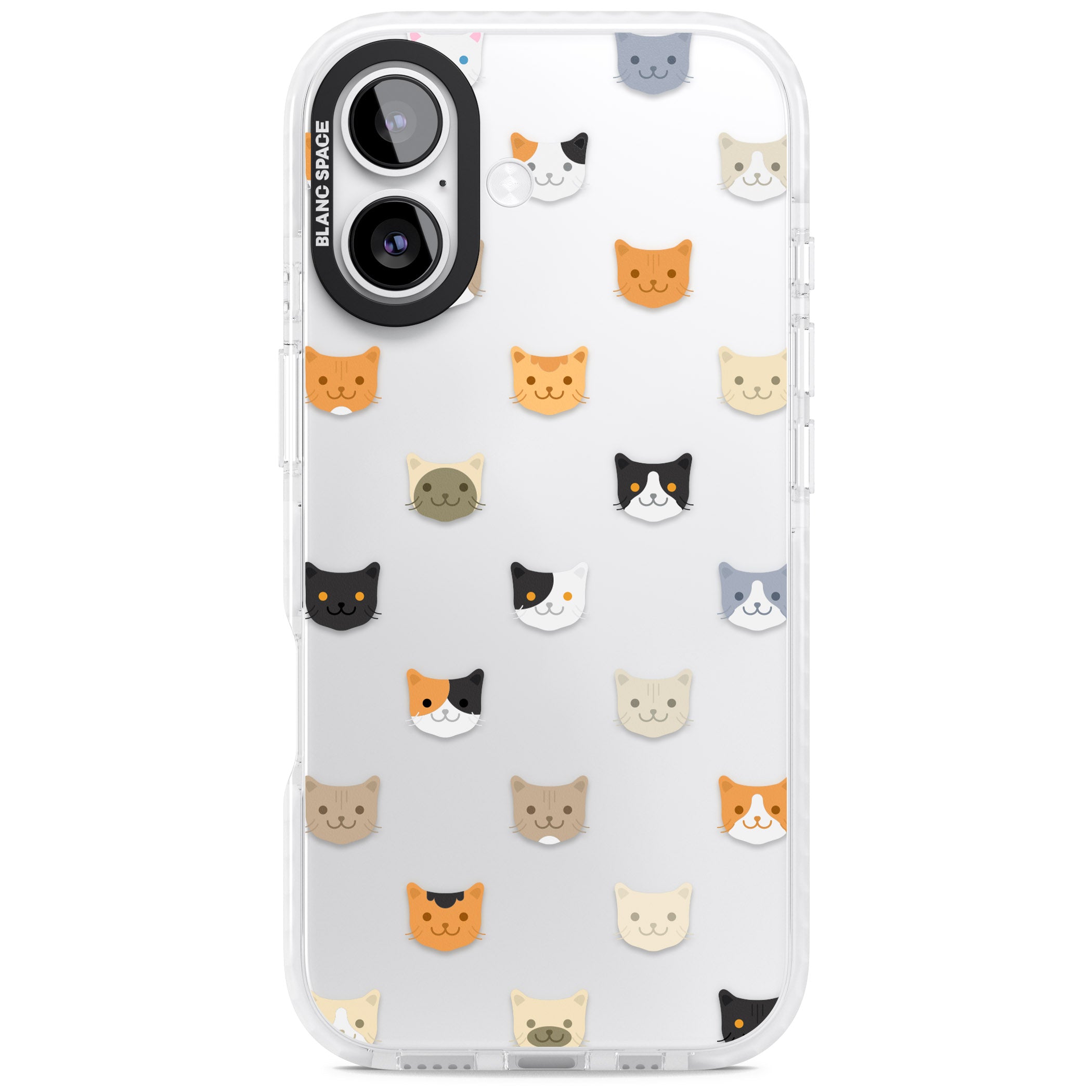 Cute Cat Face Transparent iPhone 17 Impact Clear Phone Case