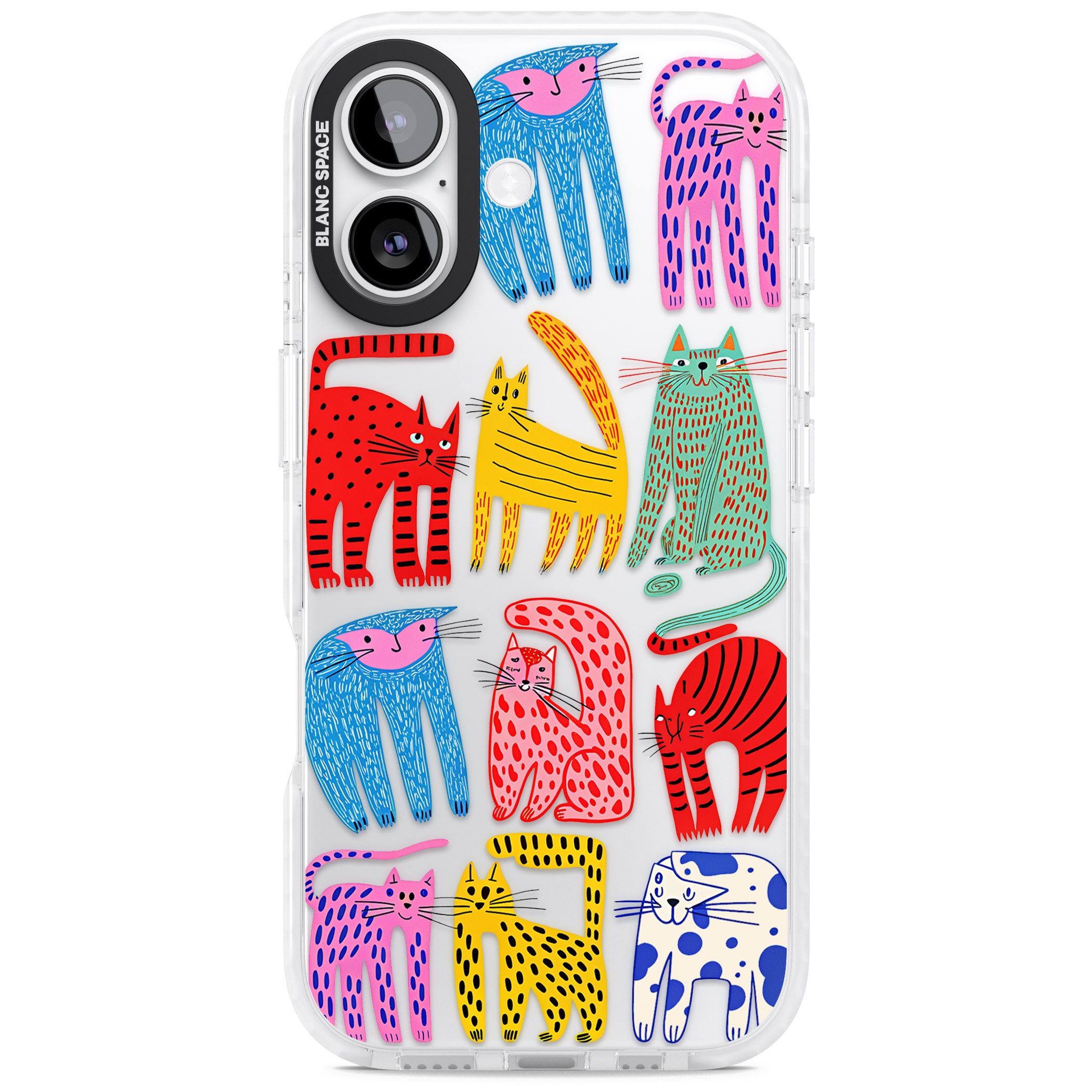 Abstract Colourful Cats iPhone 17 Impact Clear Phone Case