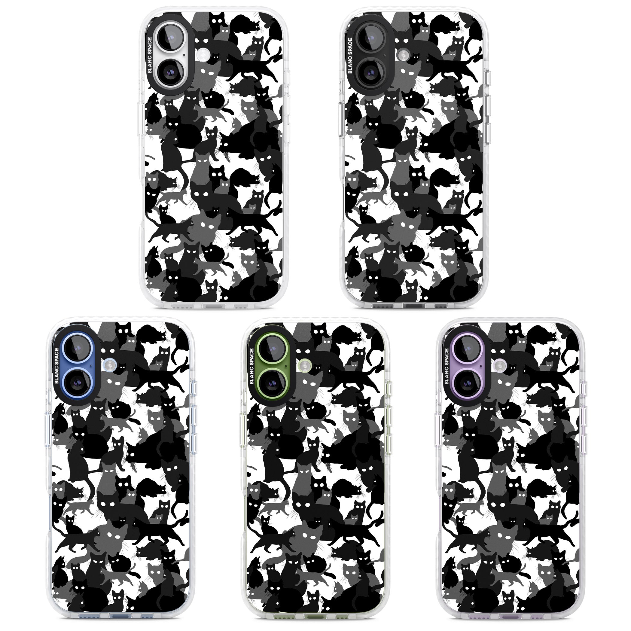 Black & White Cat Camouflage iPhone 17 Impact Clear Phone Case APT Impact Protection