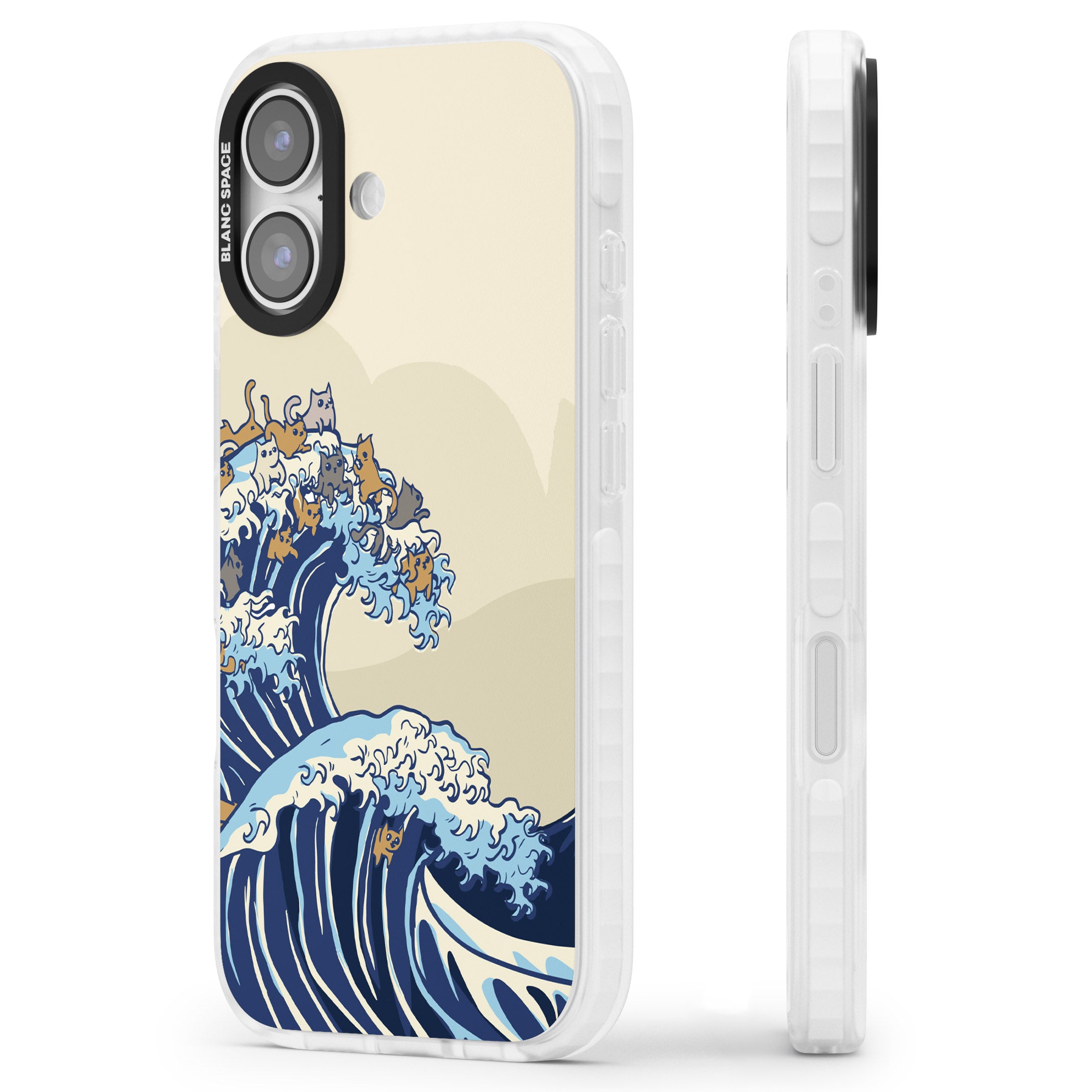The Great Cat Wave iPhone 17 Impact Clear Phone Case Side Profile