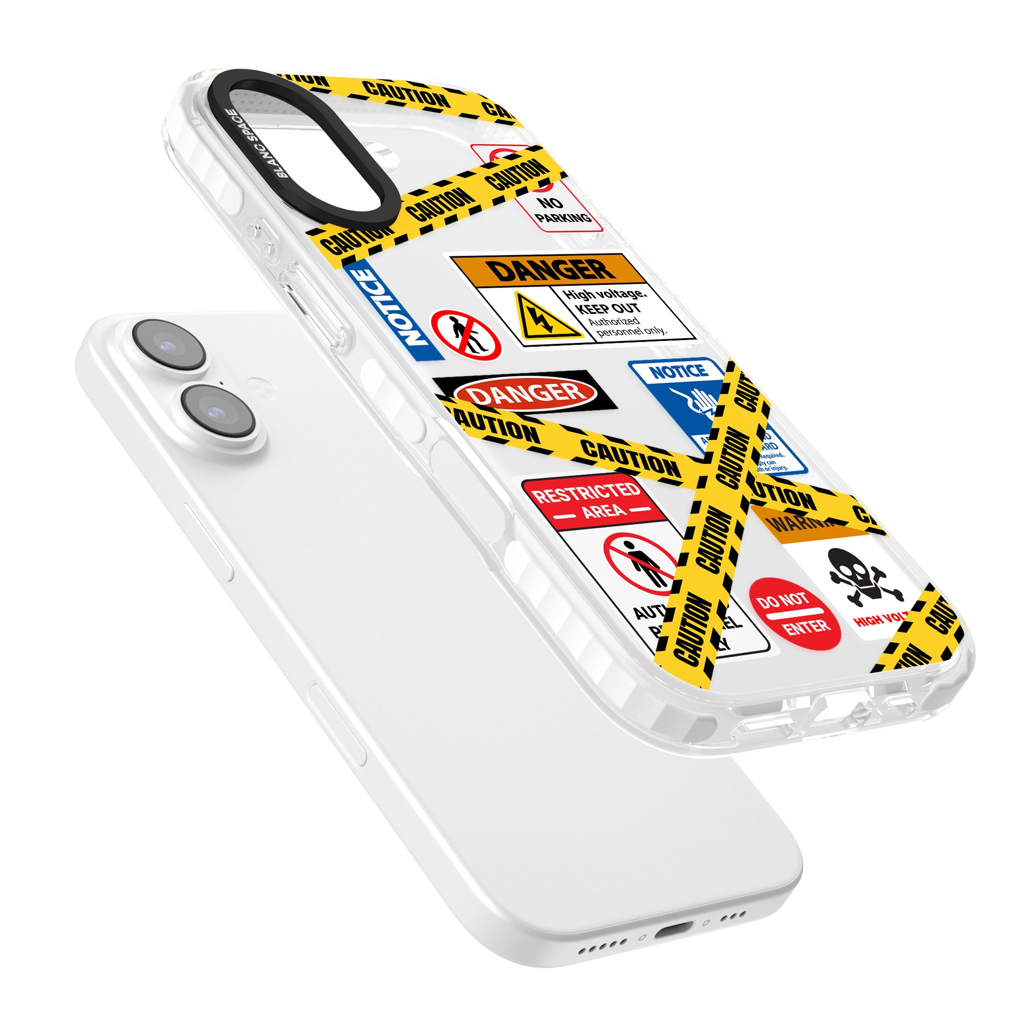 Caution Sign iPhone 17 Impact Clear Phone Case Colours