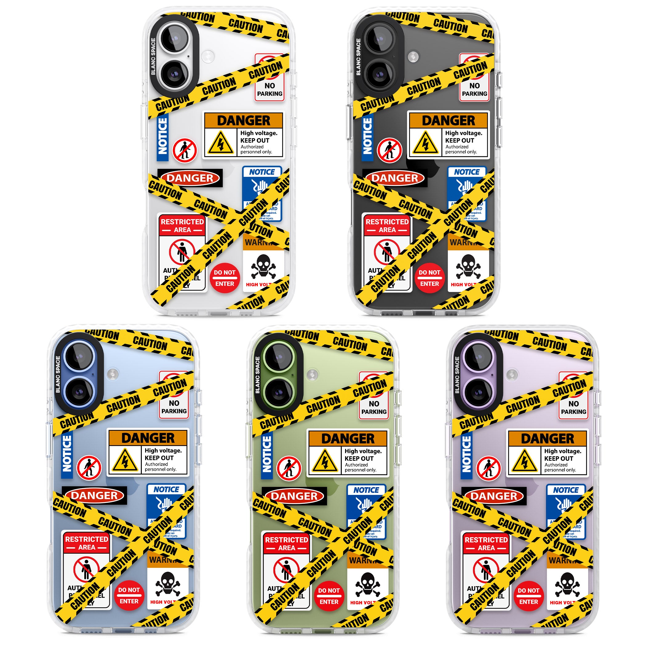Caution Sign iPhone 17 Impact Clear Phone Case APT Impact Protection
