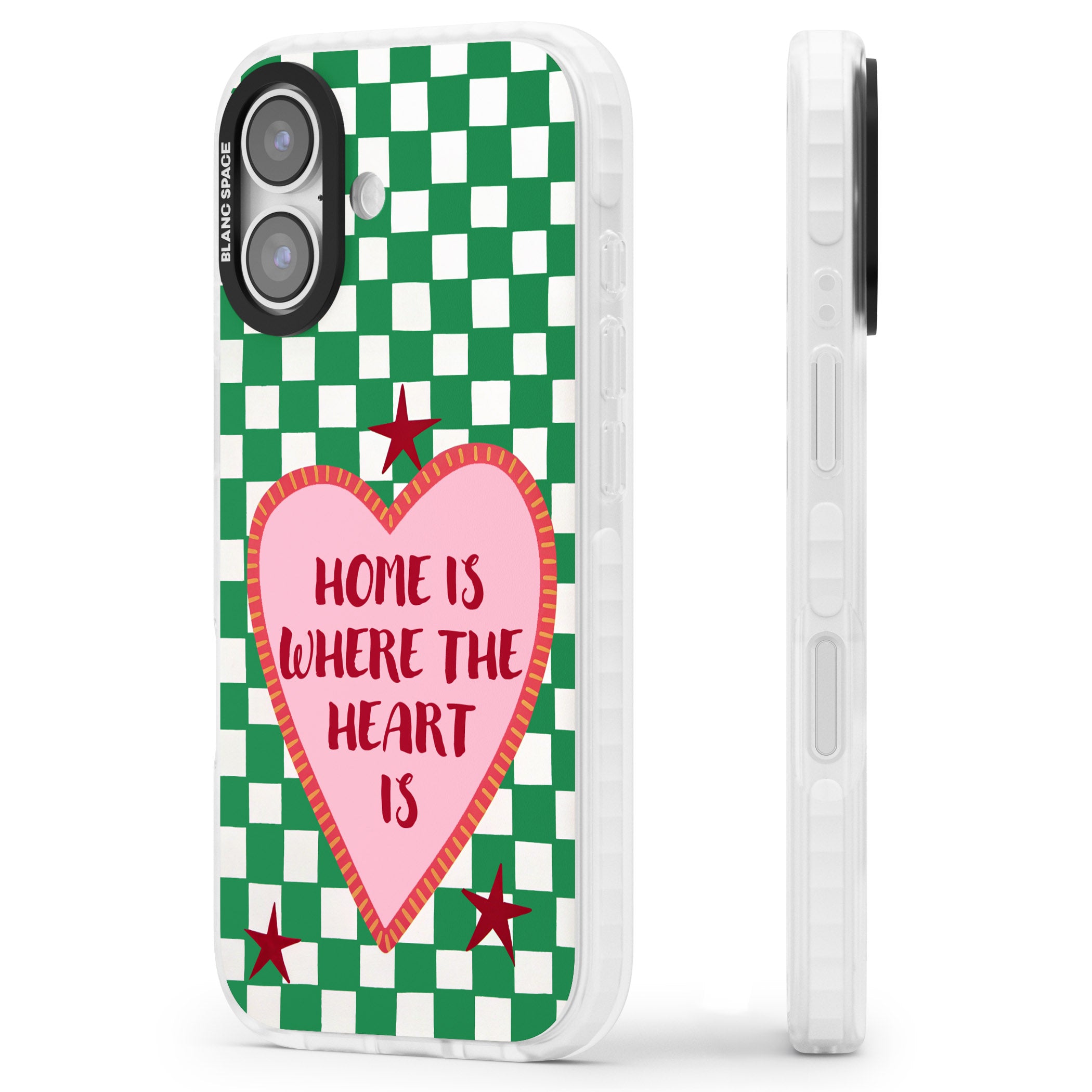 Home Is Where The Heart Is iPhone 17 Impact Clear Phone Case Side Profile