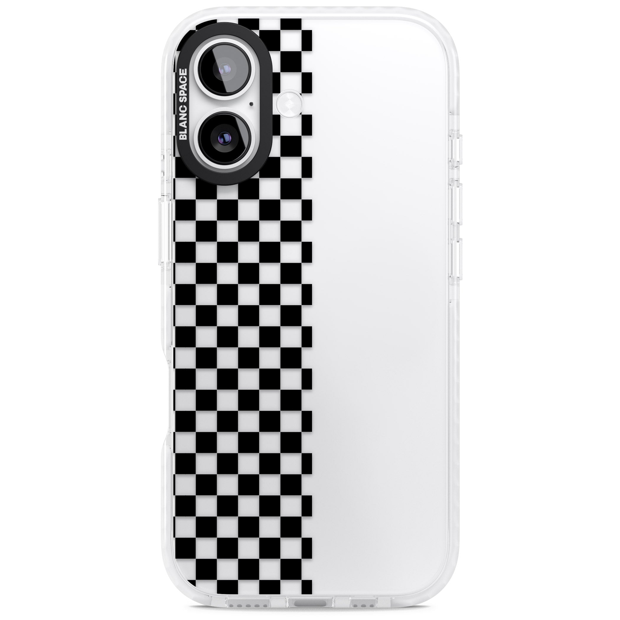 Checker: Half Black Check On Clear iPhone 17 Impact Clear Phone Case