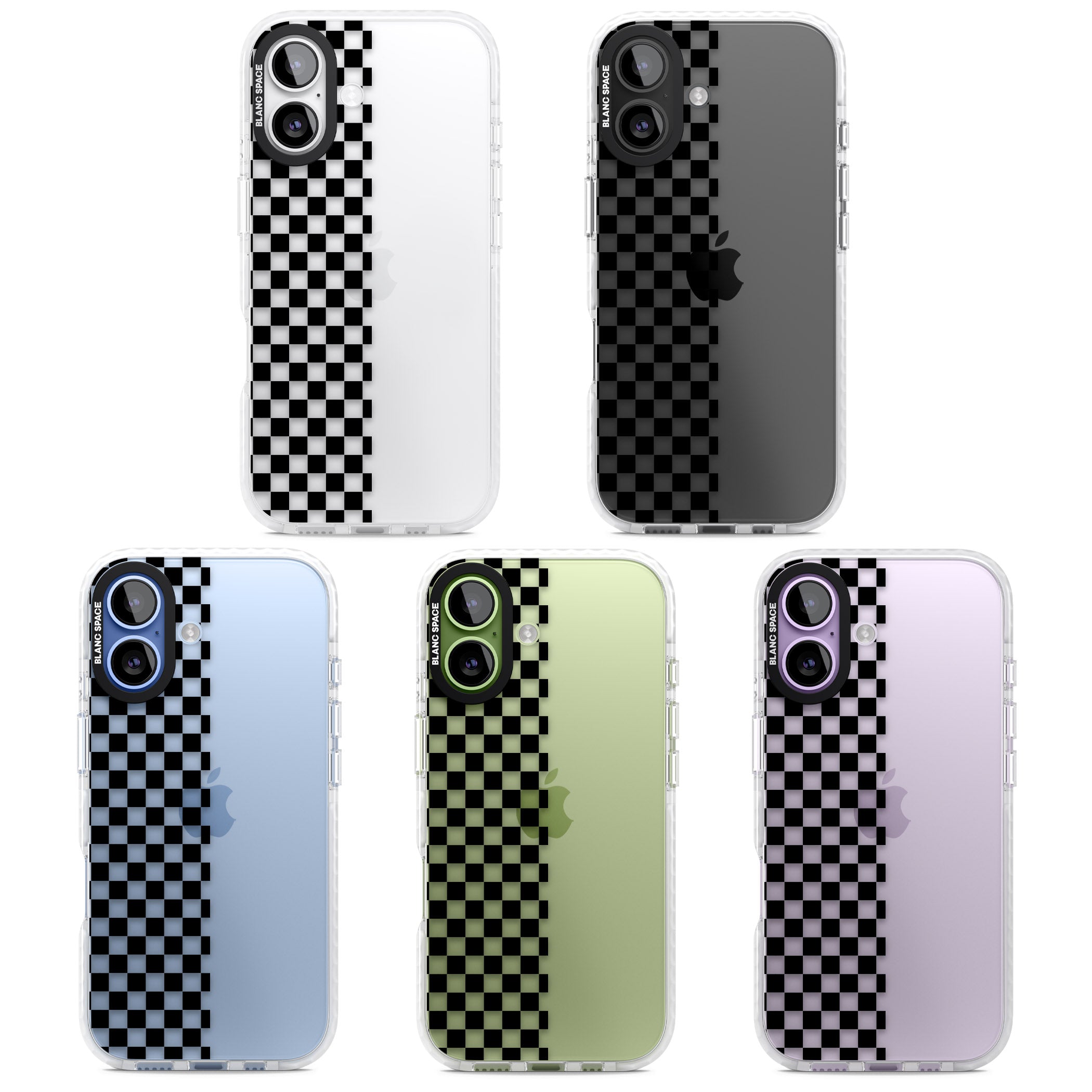Checker: Half Black Check On Clear iPhone 17 Impact Clear Phone Case APT Impact Protection