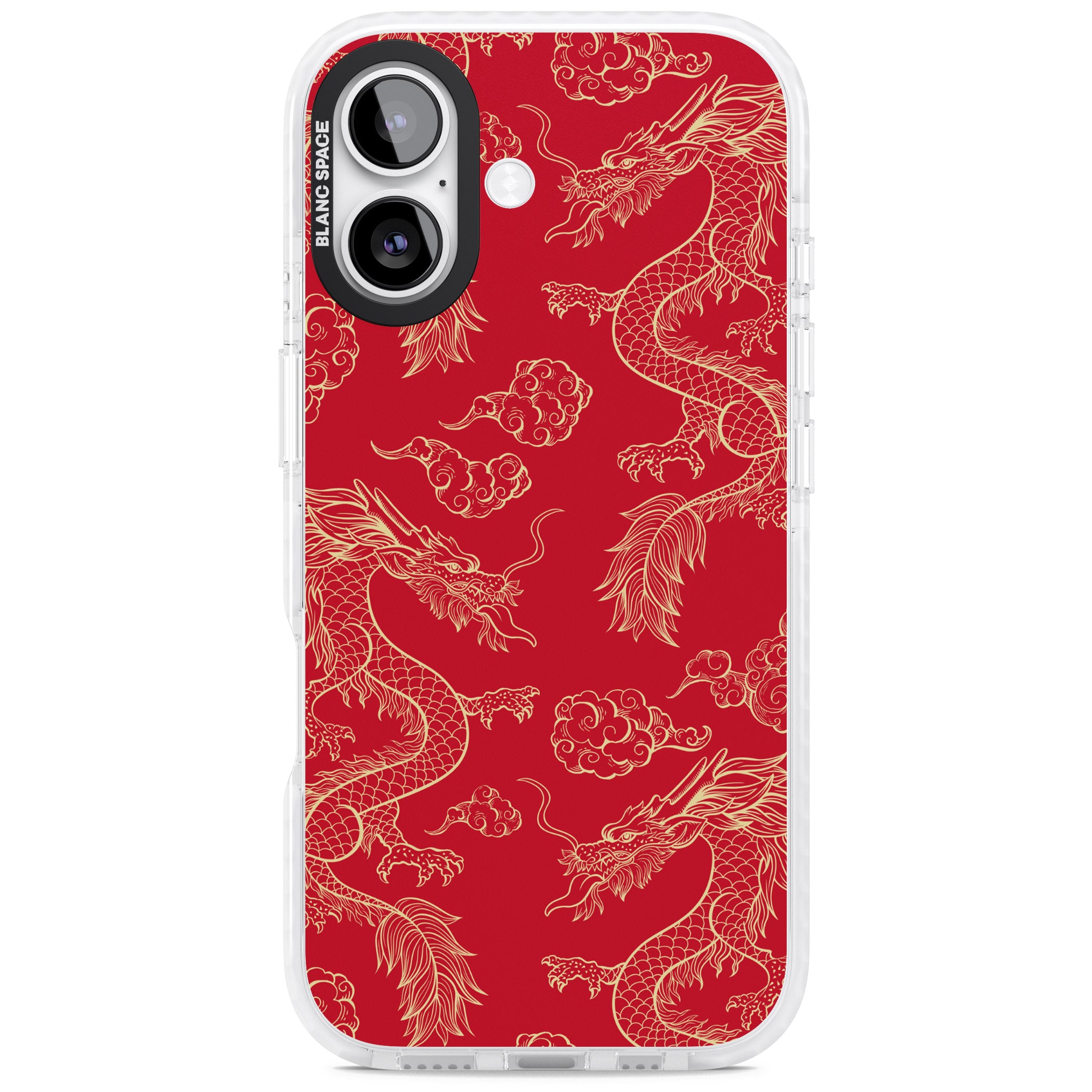 Red And Gold Dragon Pattern iPhone 17 Impact Clear Phone Case