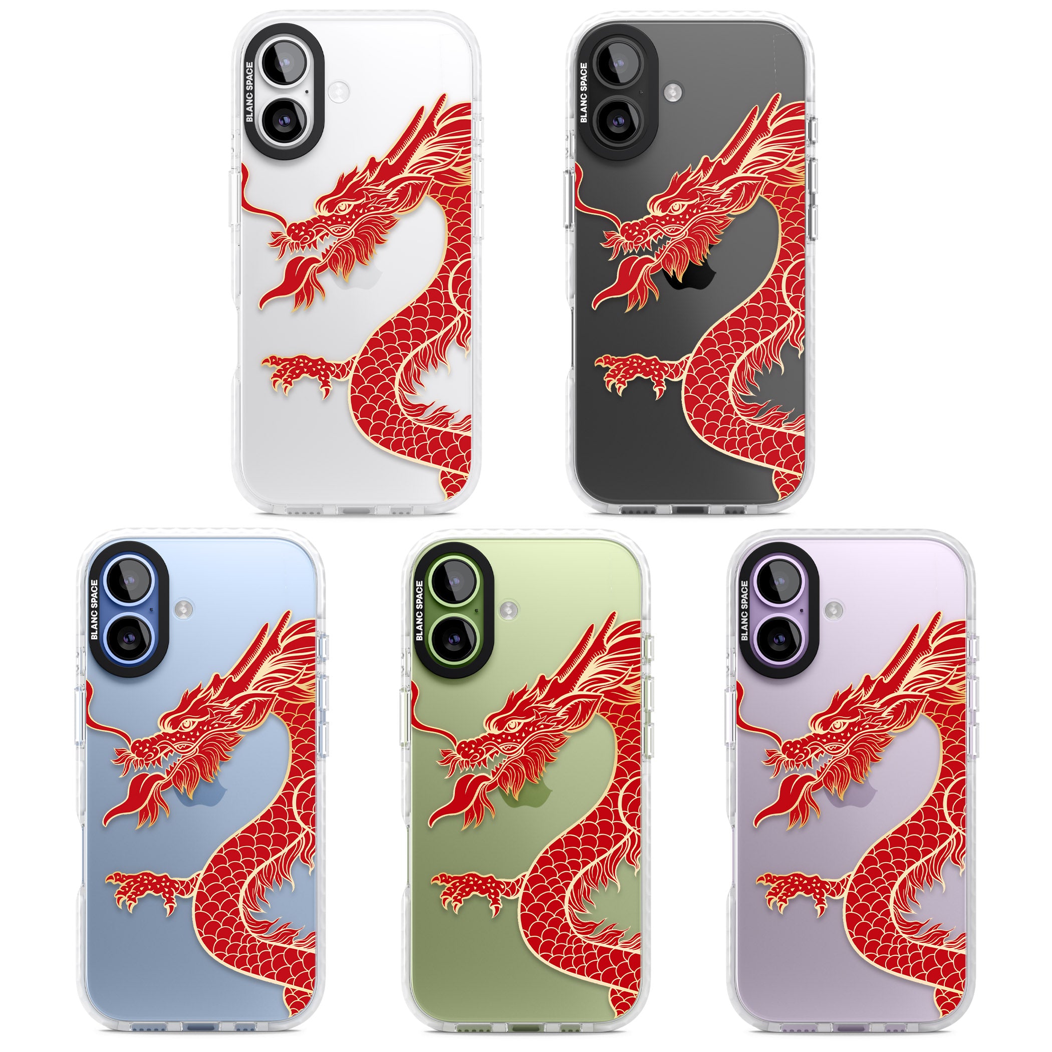 Large Red Dragon iPhone 17 Impact Clear Phone Case APT Impact Protection