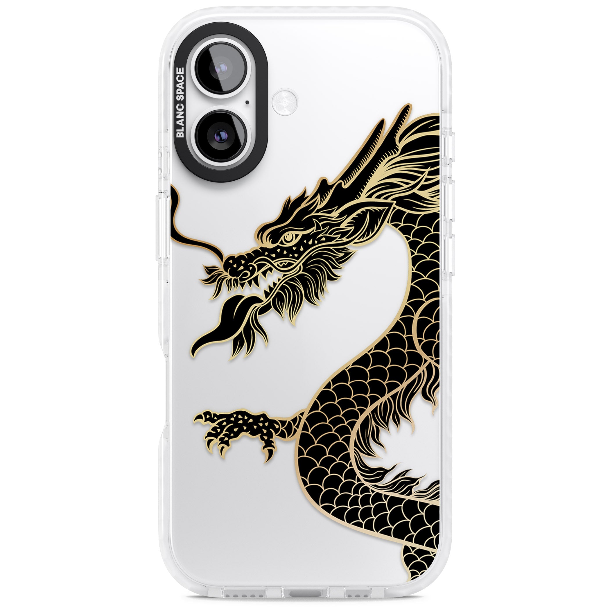 Large Black Dragon iPhone 17 Impact Clear Phone Case