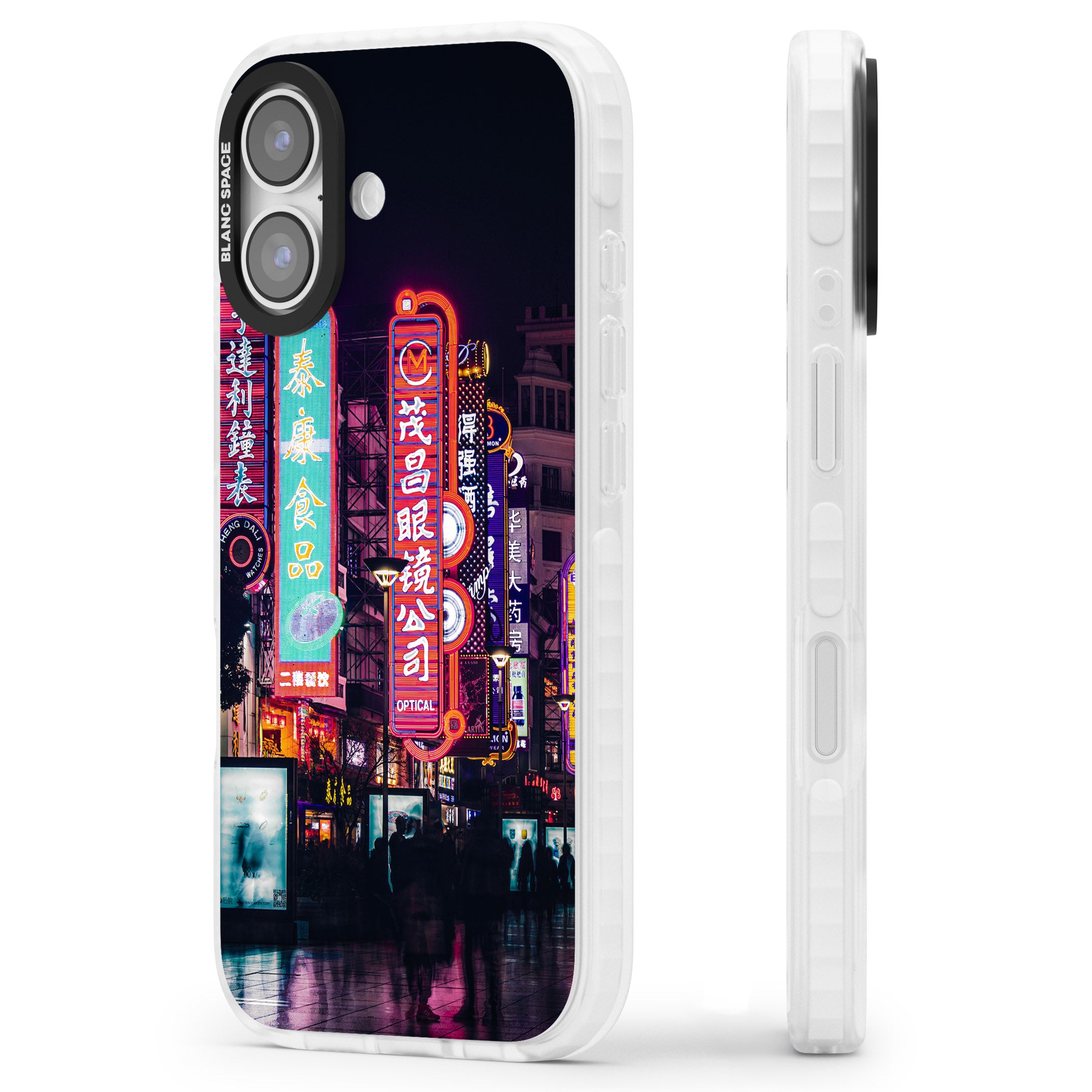Neon Streets iPhone 17 Impact Clear Phone Case Side Profile