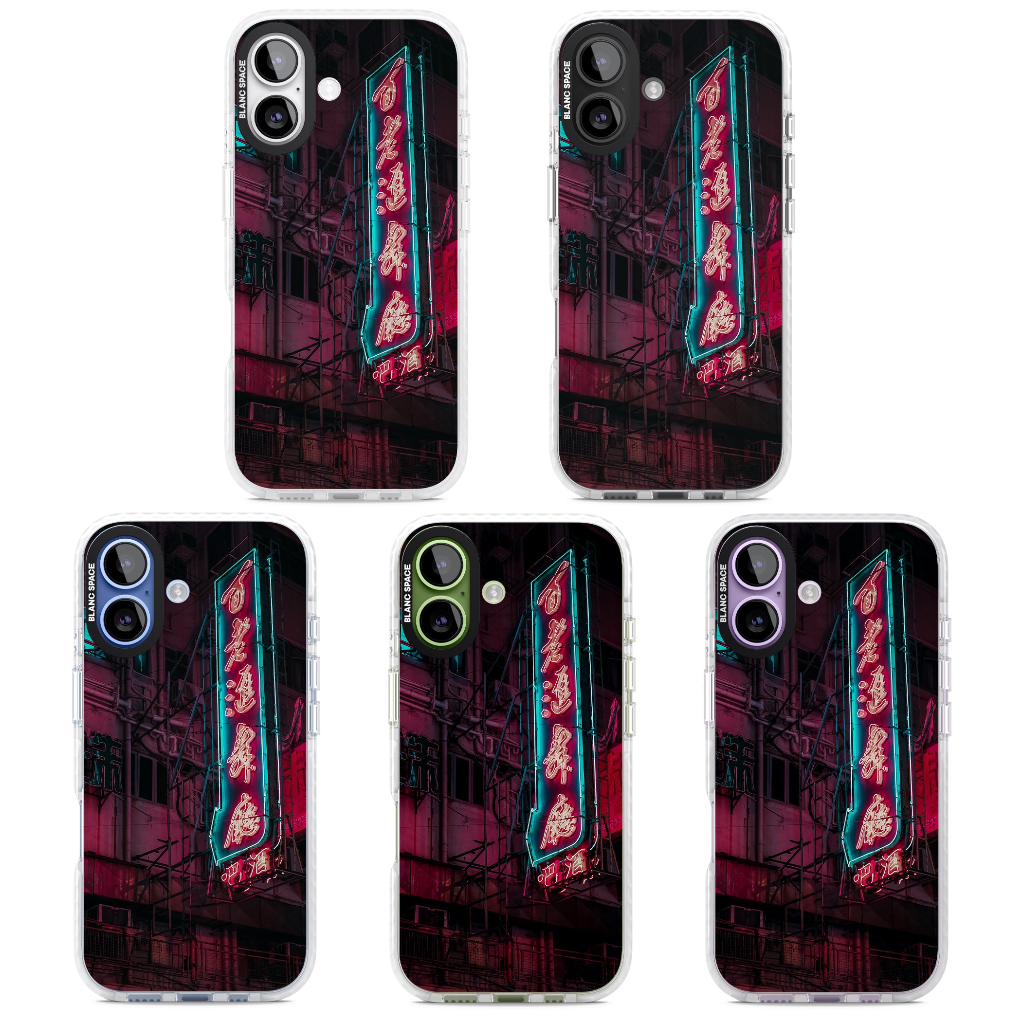 Neon Kanji Cityscape iPhone 17 Impact Clear Phone Case APT Impact Protection