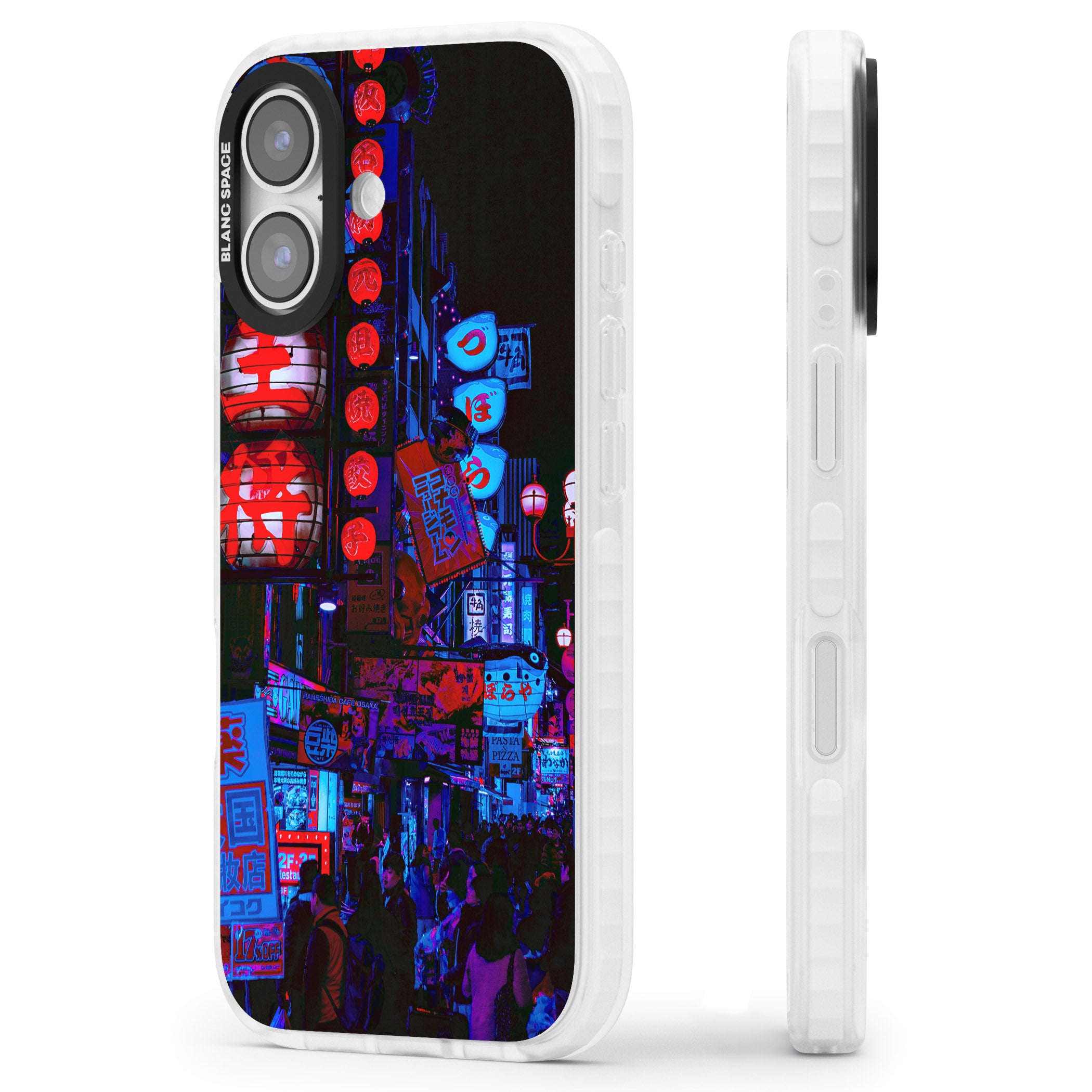 Neon City Nights iPhone 17 Impact Clear Phone Case Side Profile