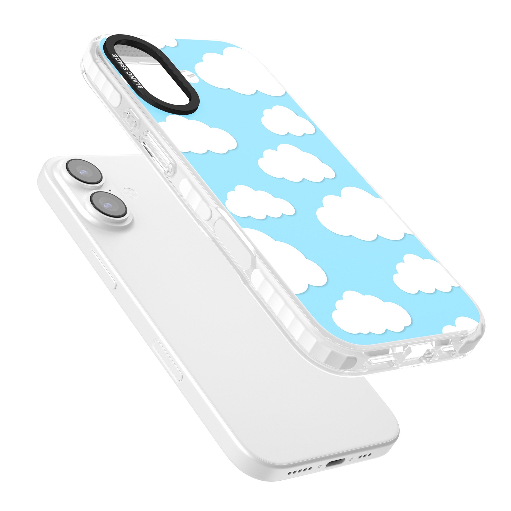 Blue Sky & Clouds Pattern iPhone 17 Impact Clear Phone Case Colours