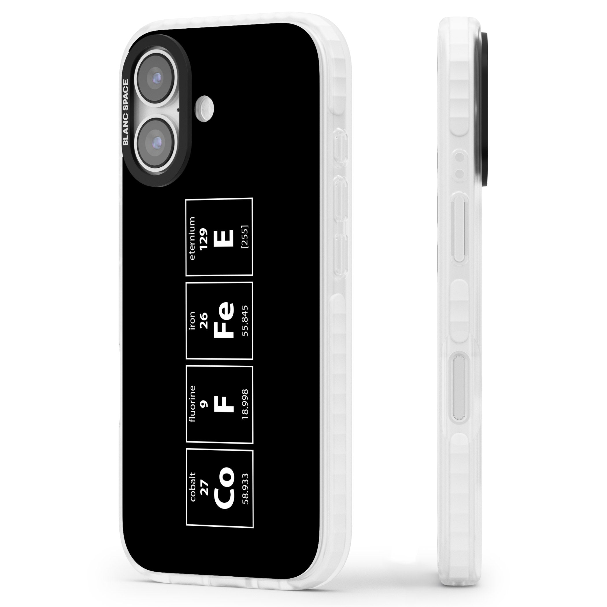 Coffee Element (Black) iPhone 17 Impact Clear Phone Case Side Profile