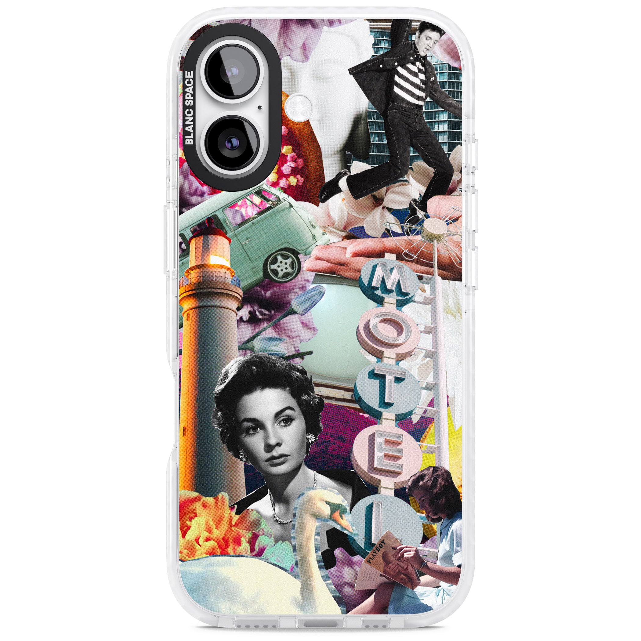 Retro Motel Collage iPhone 17 Impact Clear Phone Case