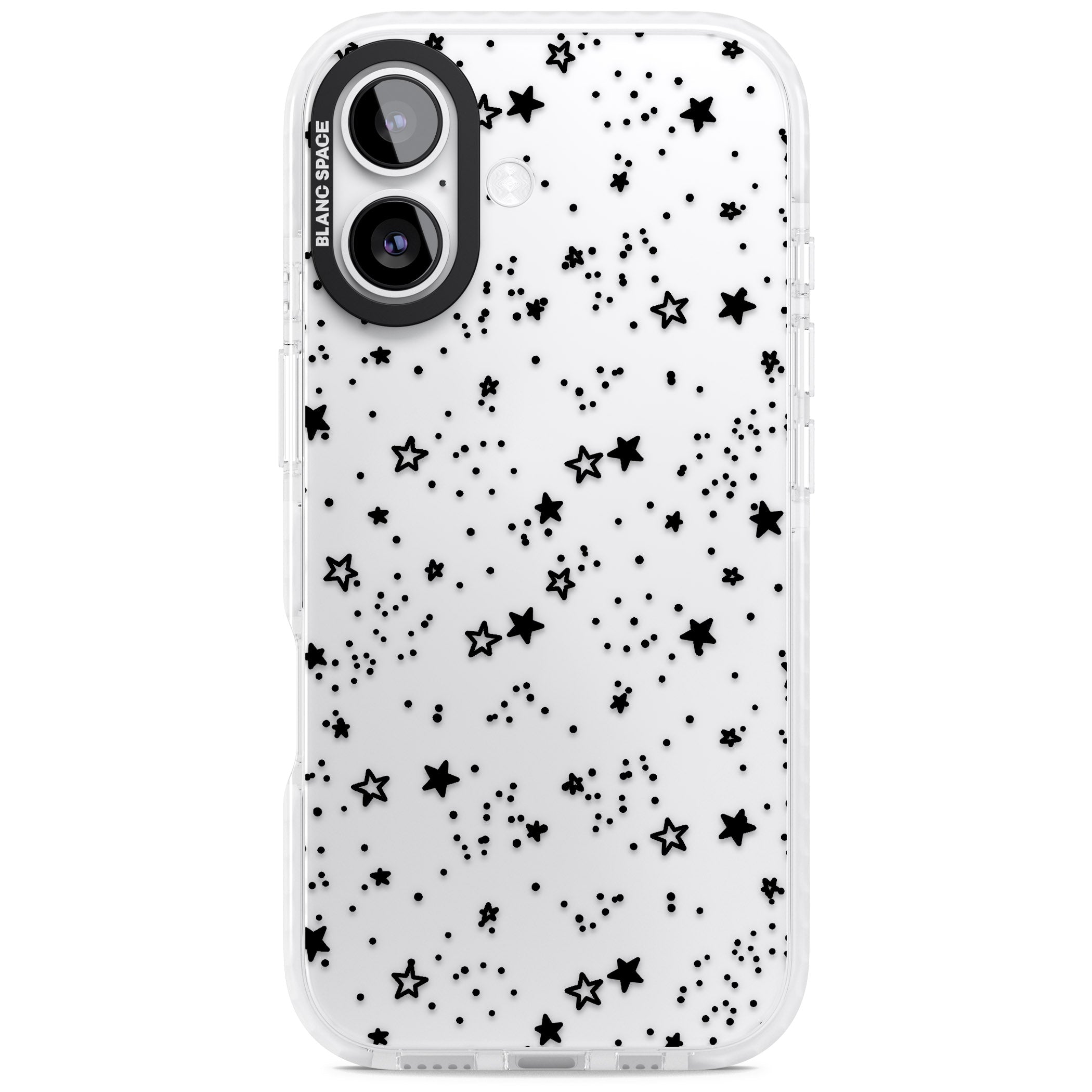 Black Star Speckle iPhone 17 Impact Clear Phone Case
