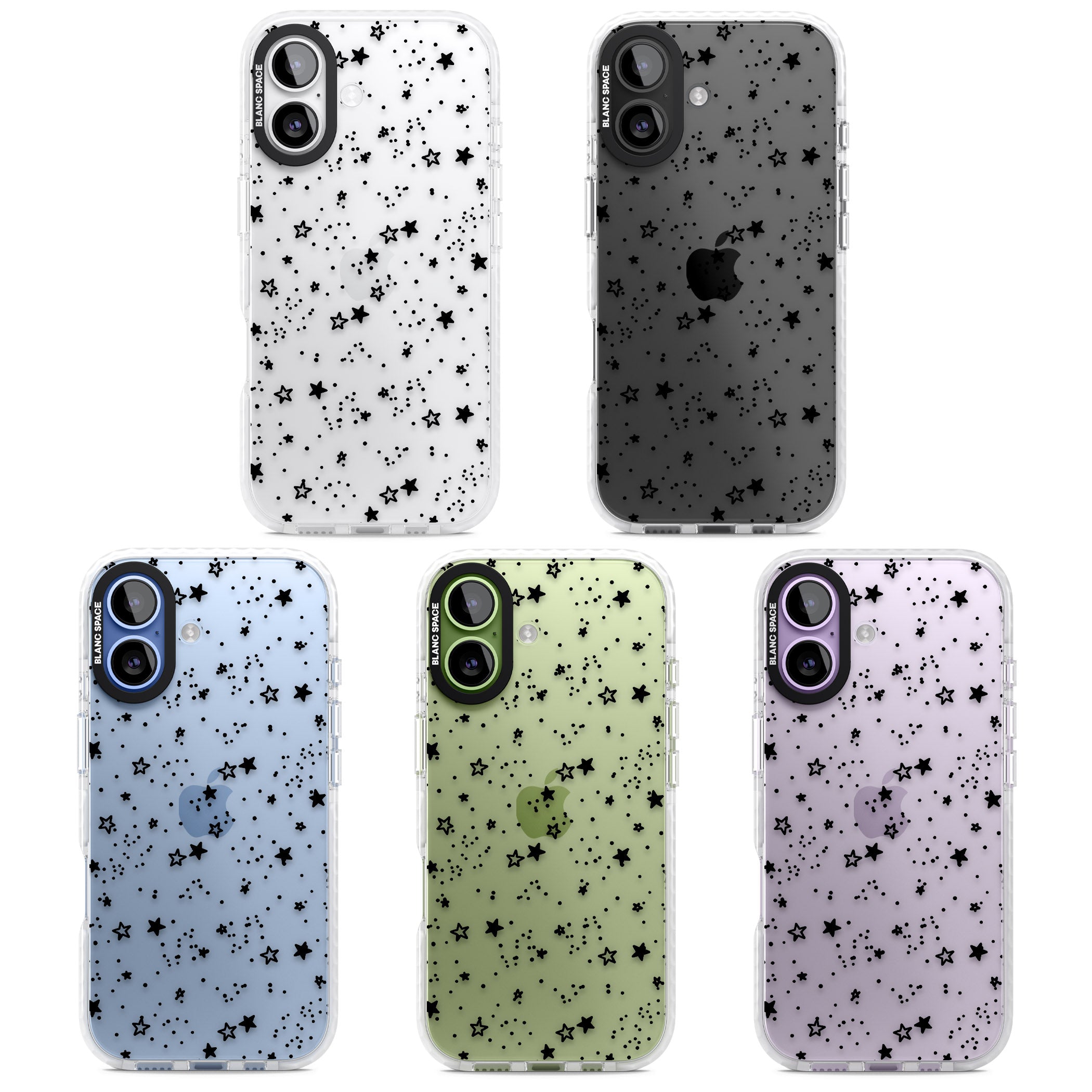 Black Star Speckle iPhone 17 Impact Clear Phone Case APT Impact Protection
