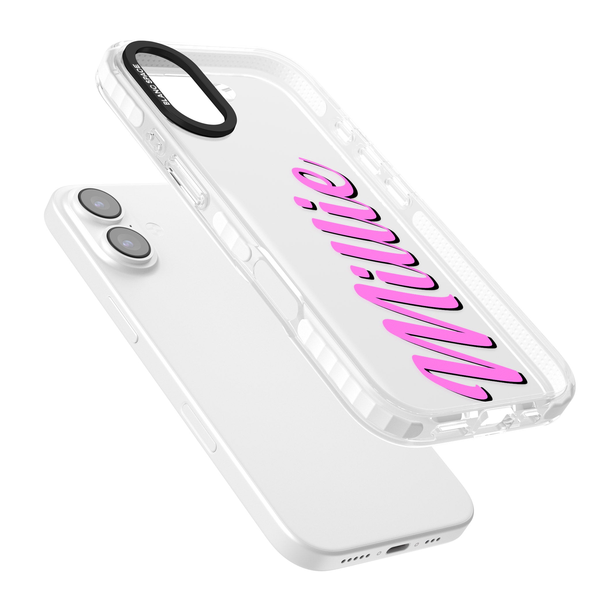 Personalised Cute Vertical Name iPhone 17 Impact Clear Phone Case Colours
