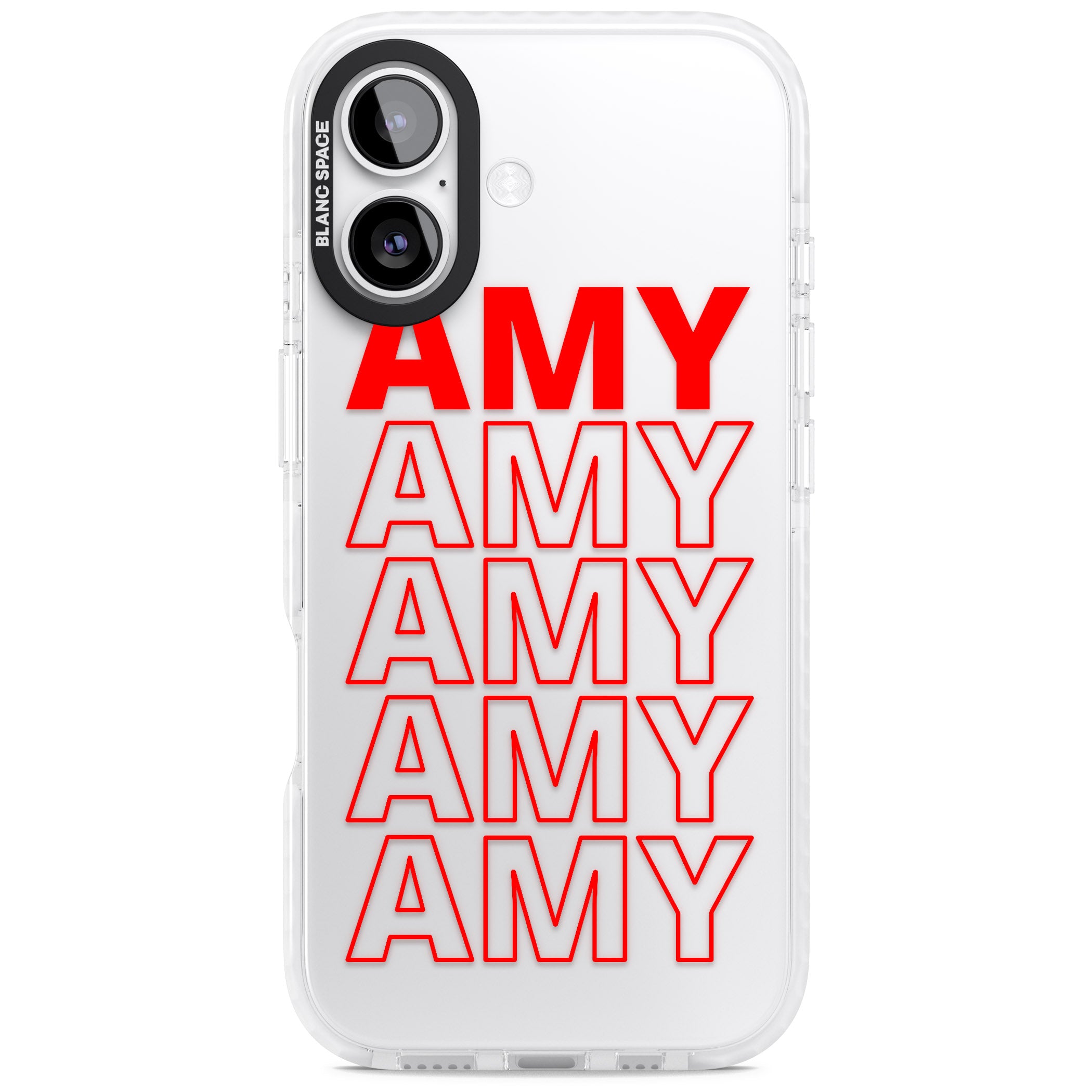 Personalised Bold Name Repeat iPhone 17 Impact Clear Phone Case