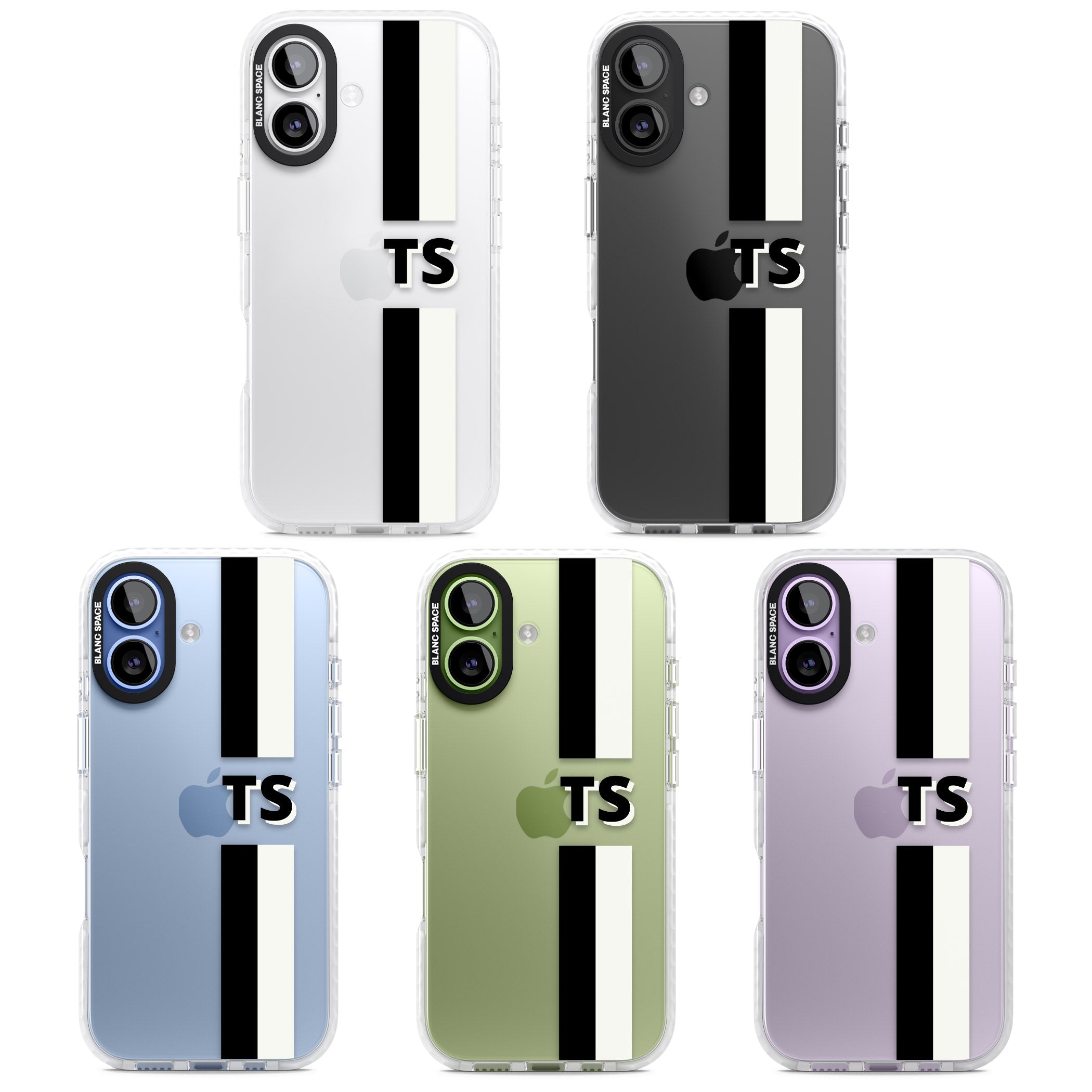 Personalised Black And White Stripe iPhone 17 Impact Clear Phone Case APT Impact Protection