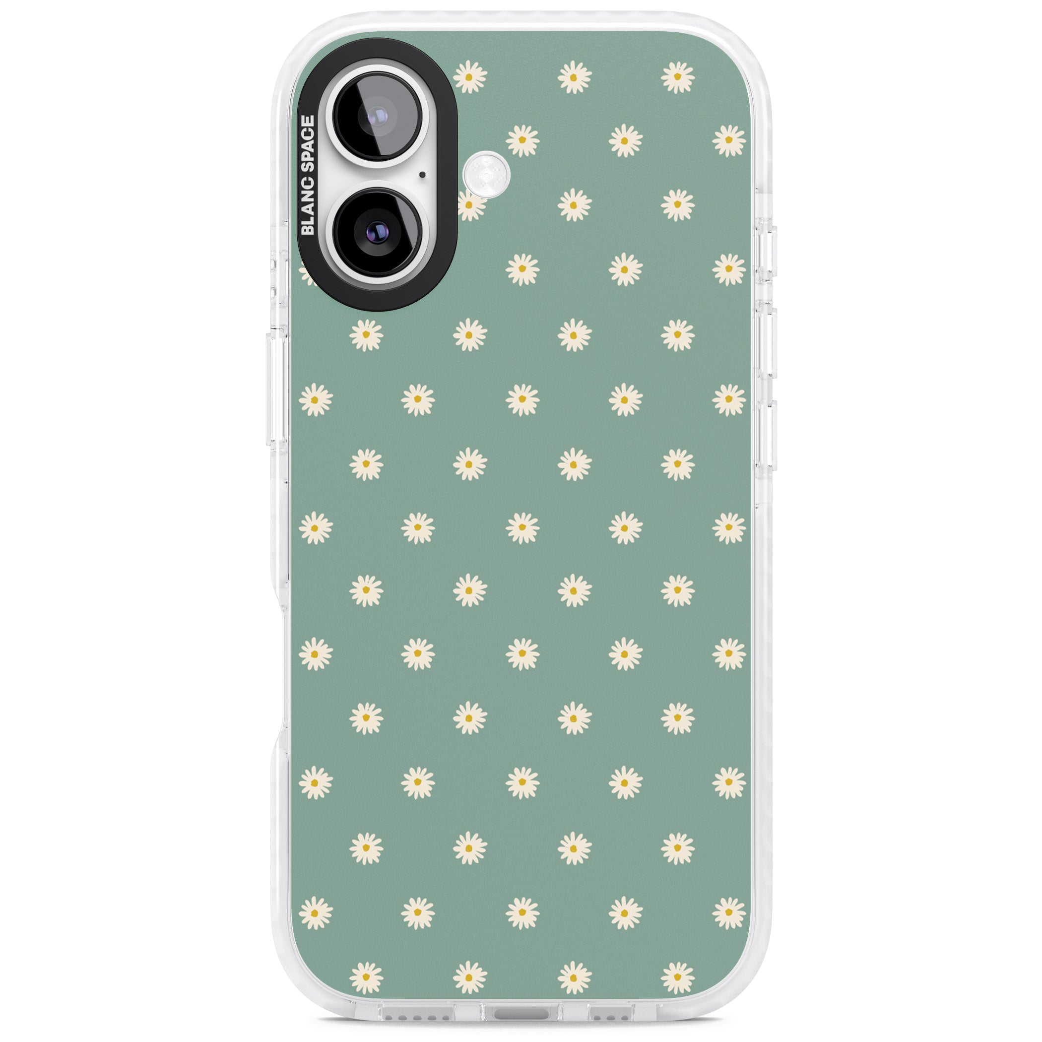 Sage Daisy Floral iPhone 17 Impact Clear Phone Case