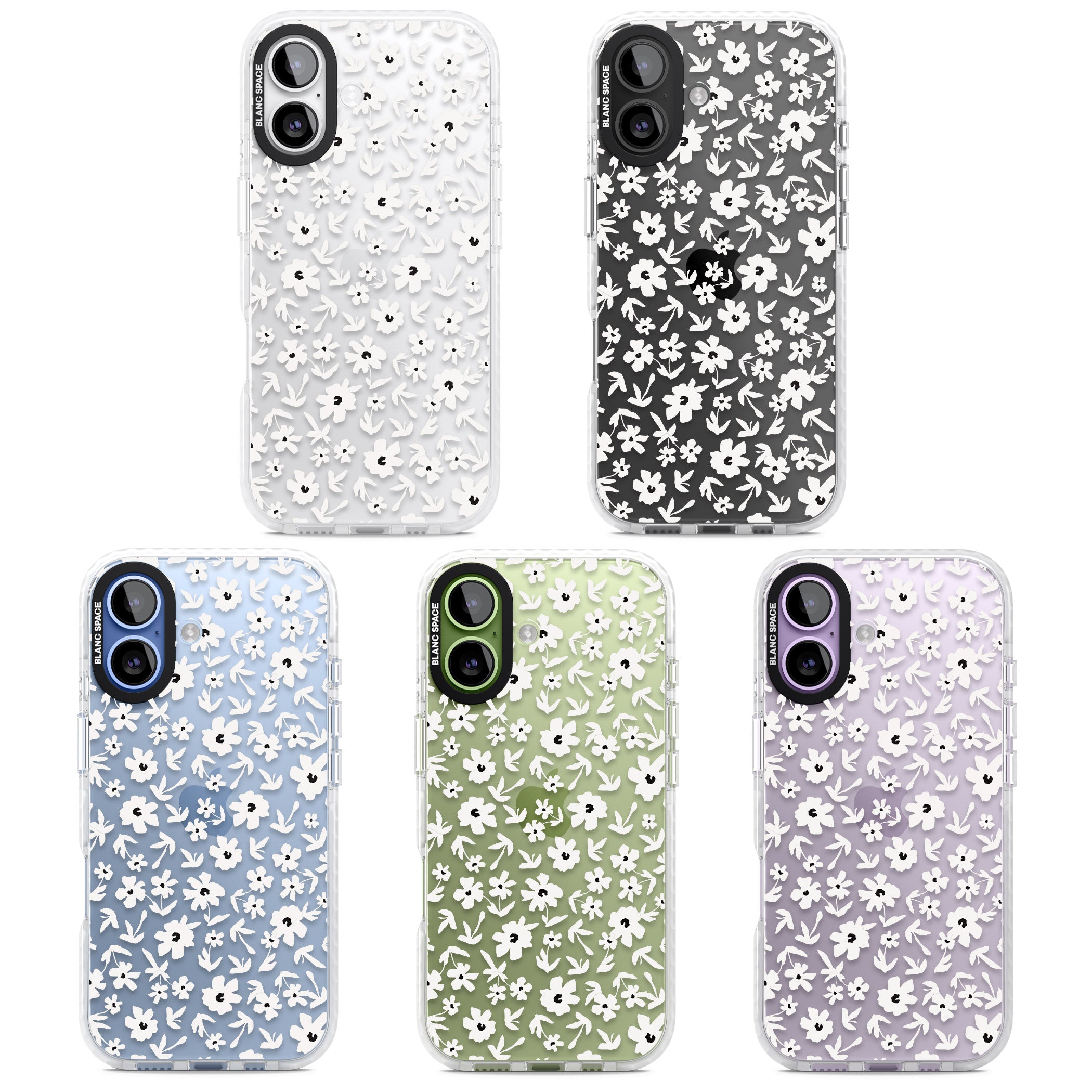 Monochrome Floral iPhone 17 Impact Clear Phone Case APT Impact Protection
