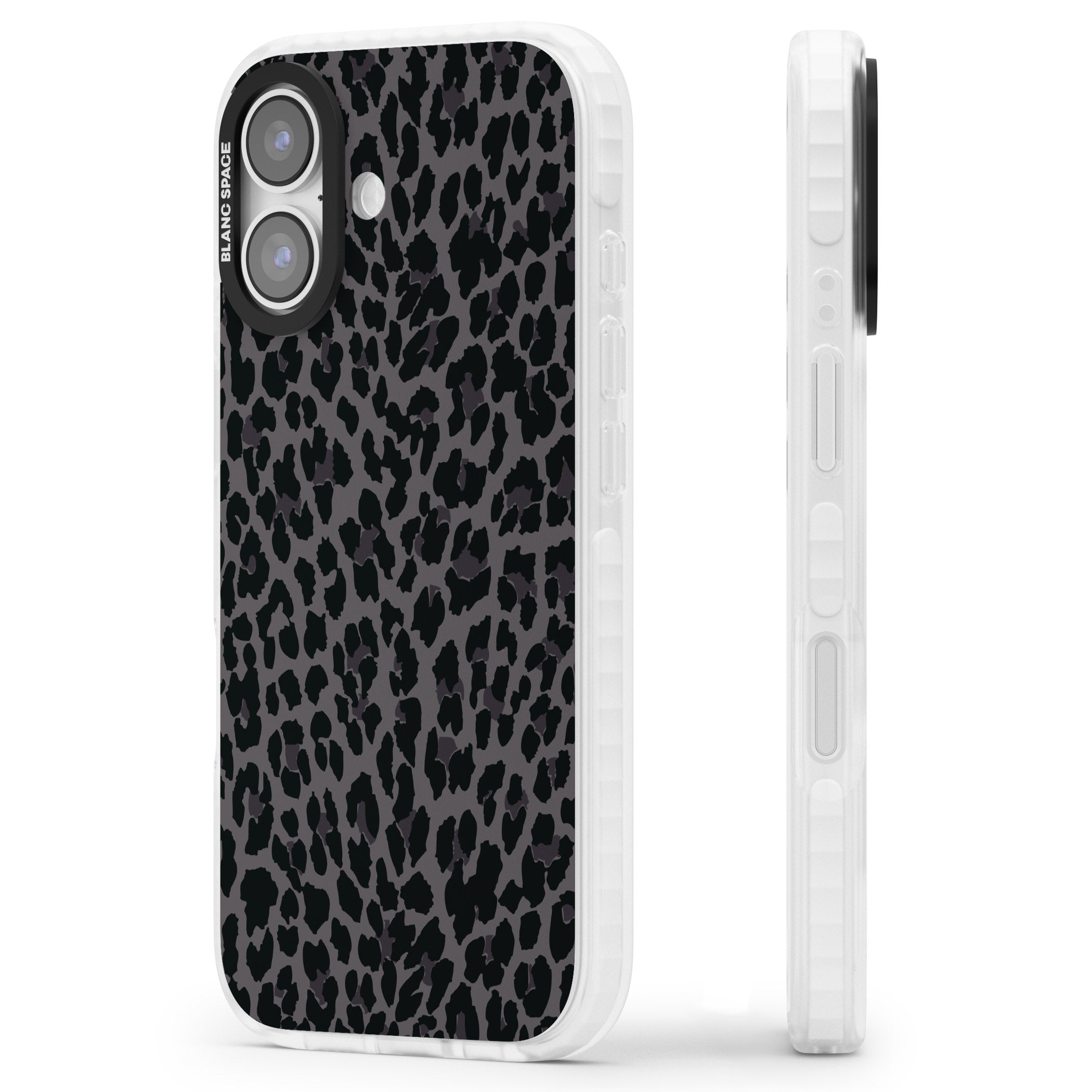 Dark Animal Print iPhone 17 Impact Clear Phone Case Side Profile