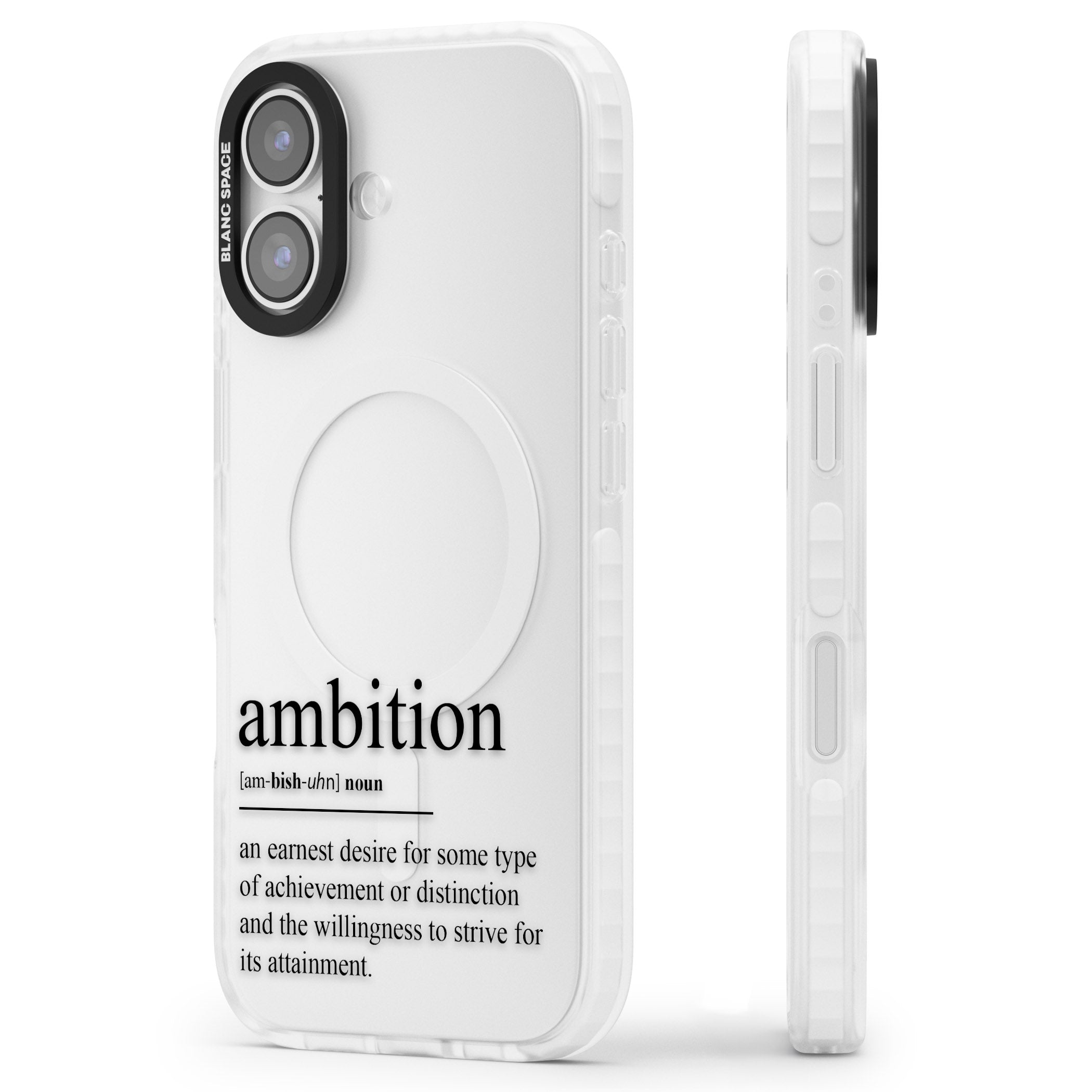 Ambition iPhone 17 Impact Clear Phone Case Side Profile