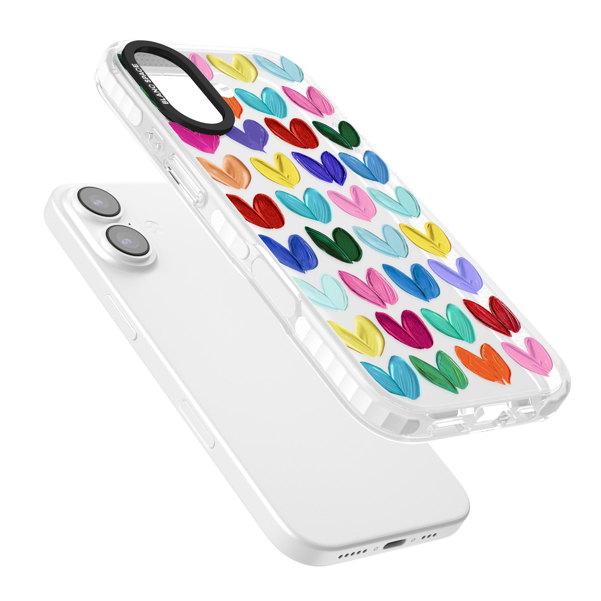 Oil Painted Hearts iPhone 17 Impact Clear Phone Case Colours