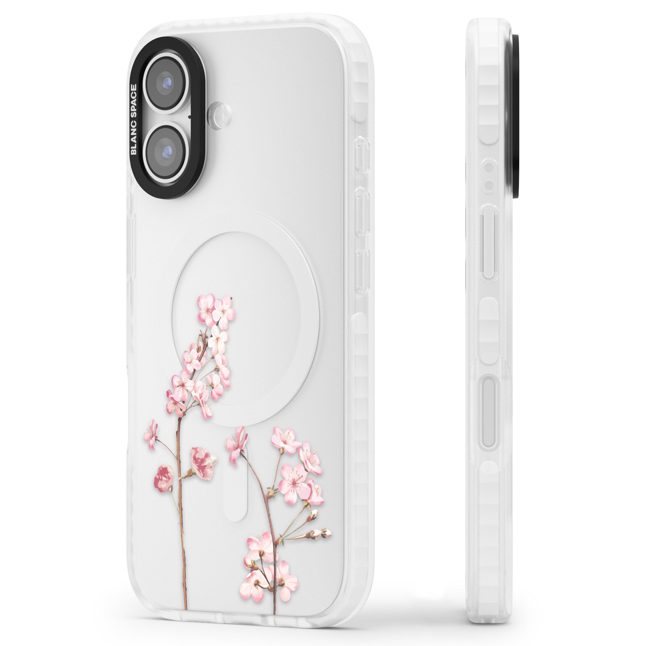 Blossom Flower iPhone 17 Impact Clear Phone Case Side Profile
