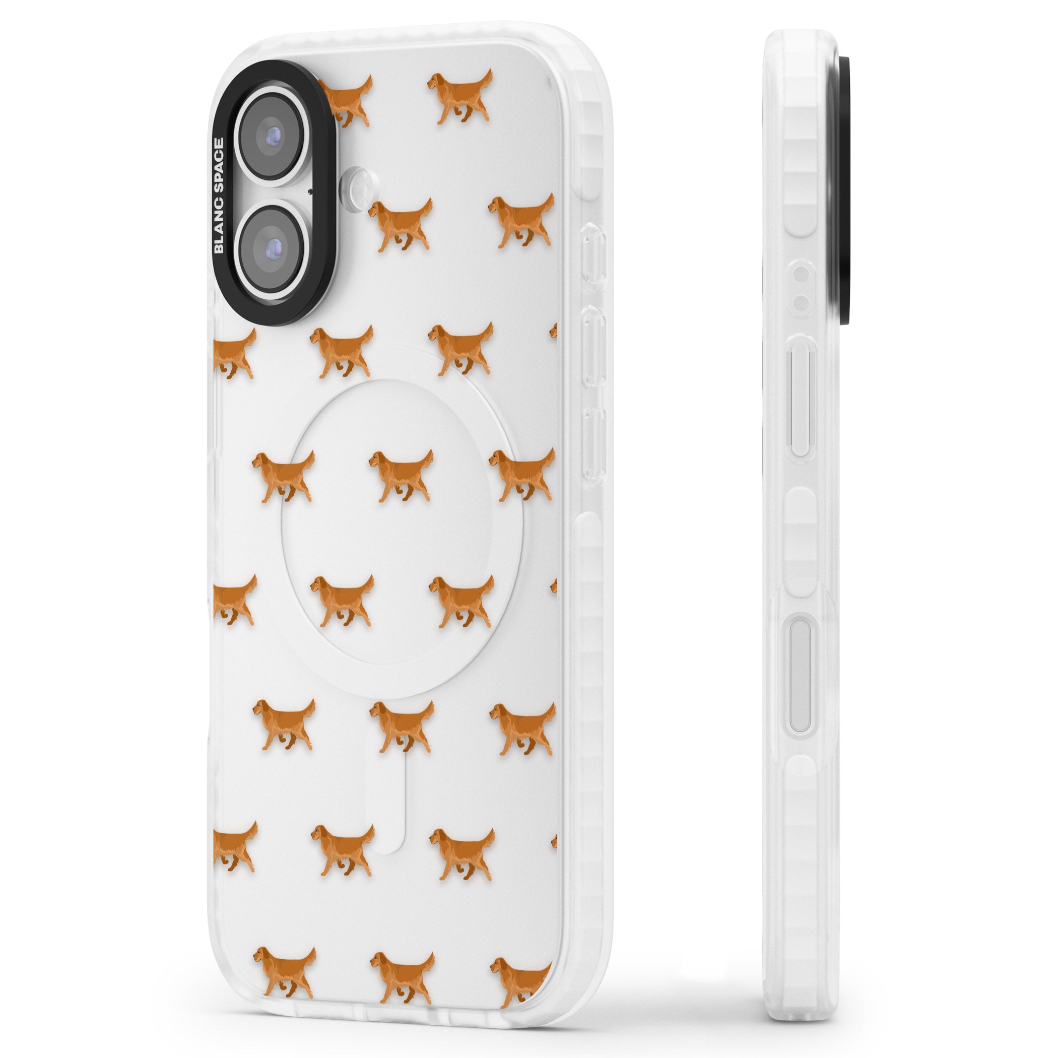 Golden Retriever Dog Pattern Clear iPhone 17 Impact Clear Phone Case Side Profile