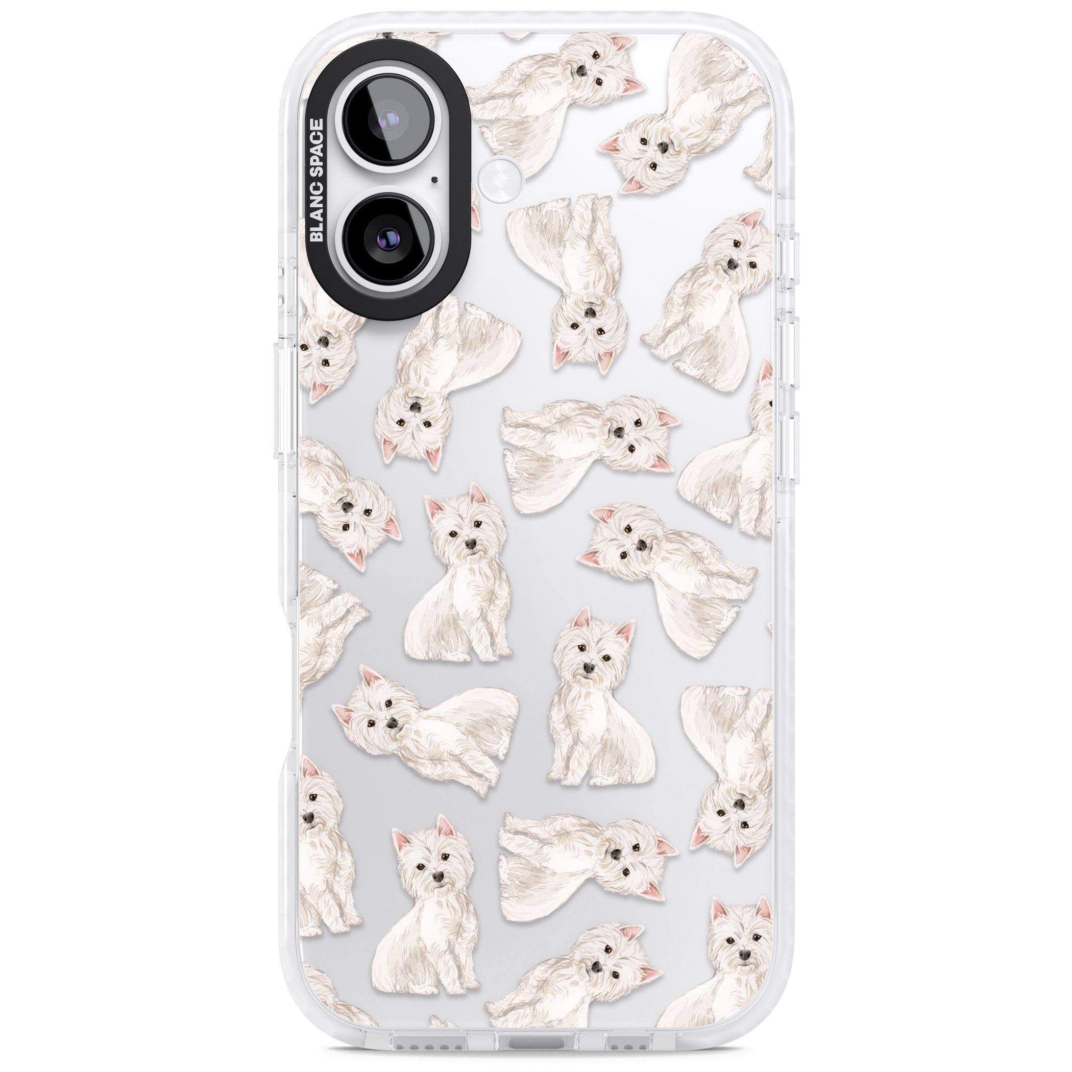 Westie Dog Pattern iPhone 17 Impact Clear Phone Case