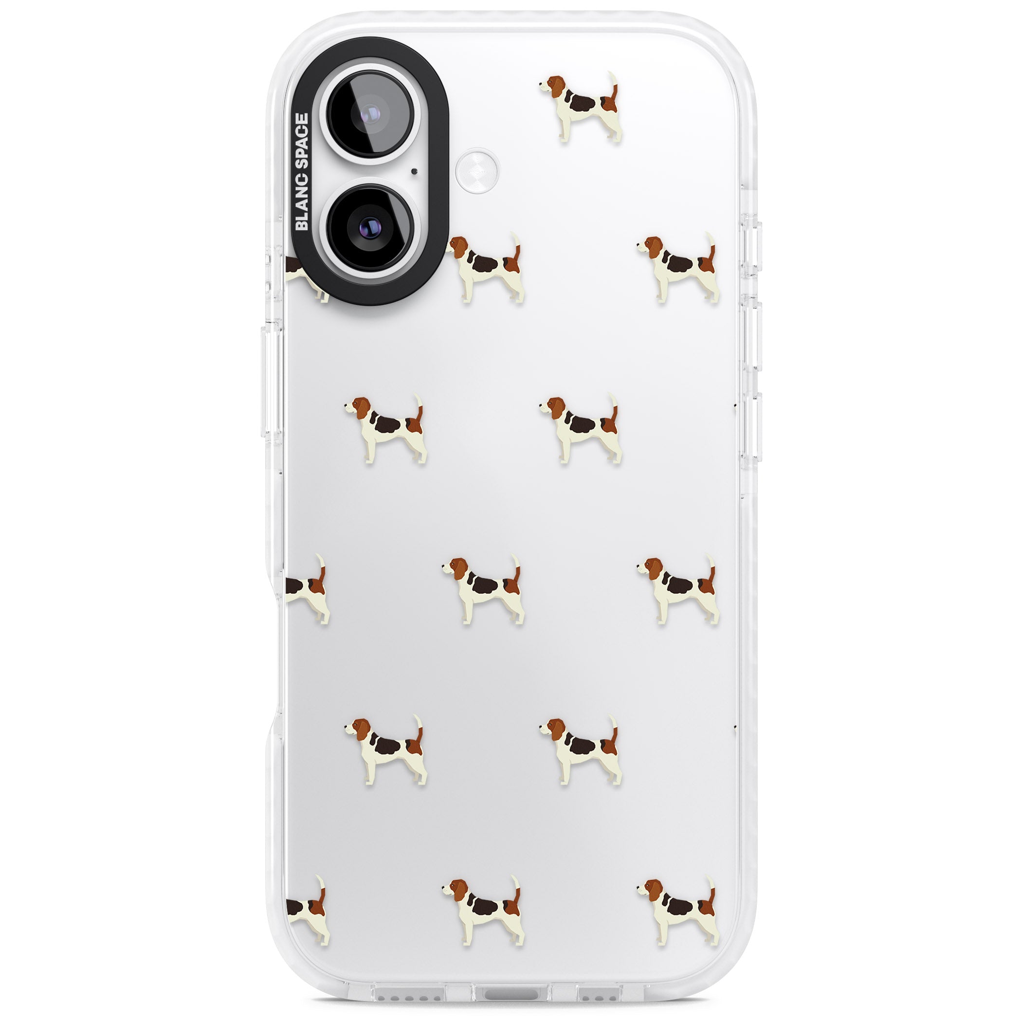 Beagle Dog Pattern iPhone 17 Impact Clear Phone Case
