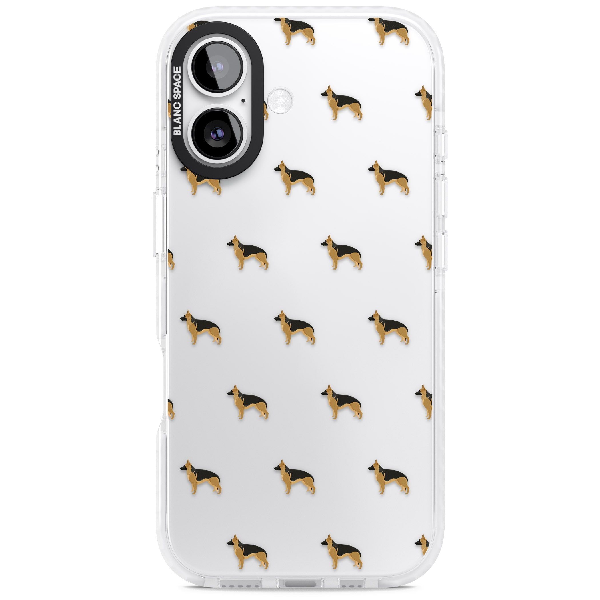 German Shepherd Pattern Clear iPhone 17 Impact Clear Phone Case