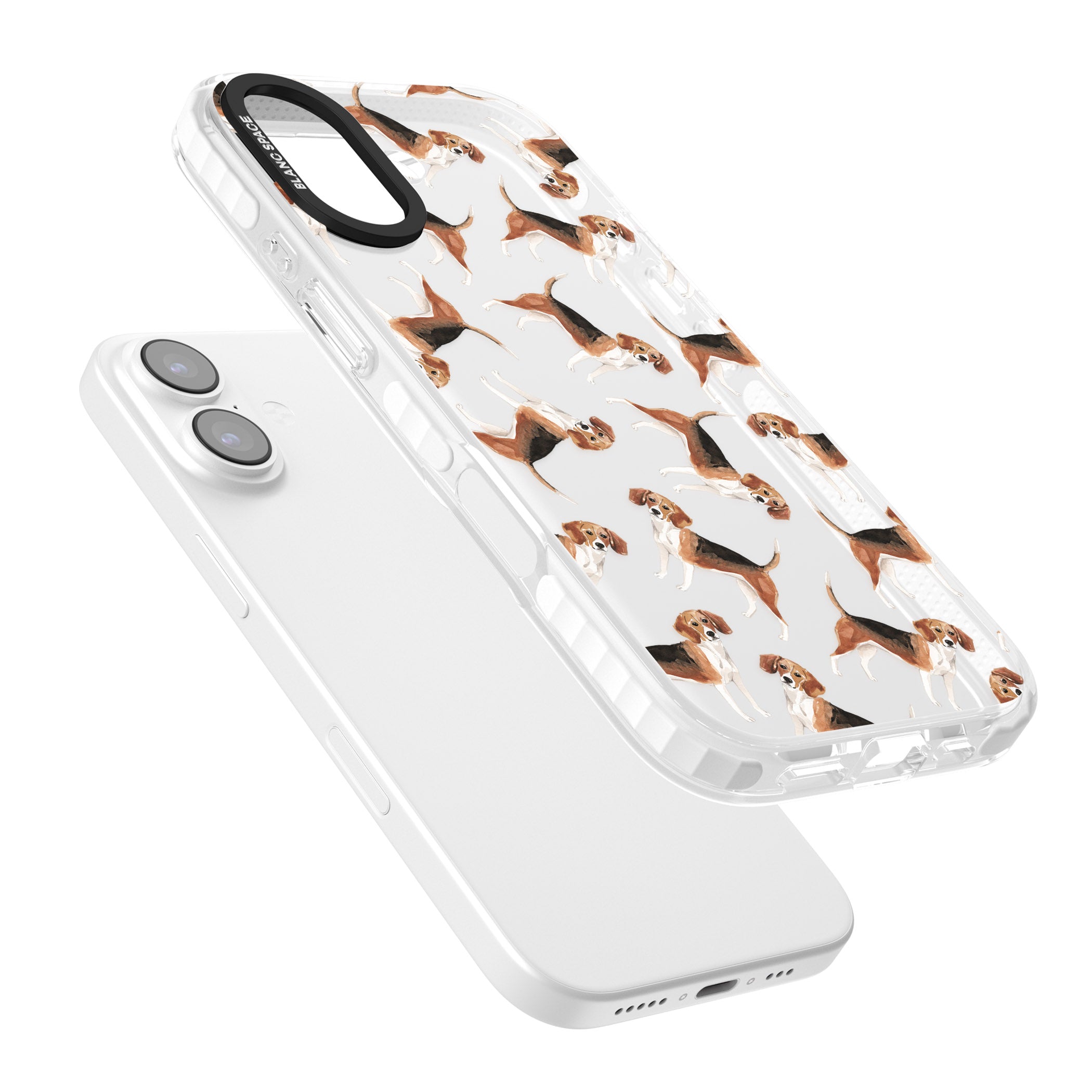Beagle Watercolor Pattern iPhone 17 Impact Clear Phone Case Colours