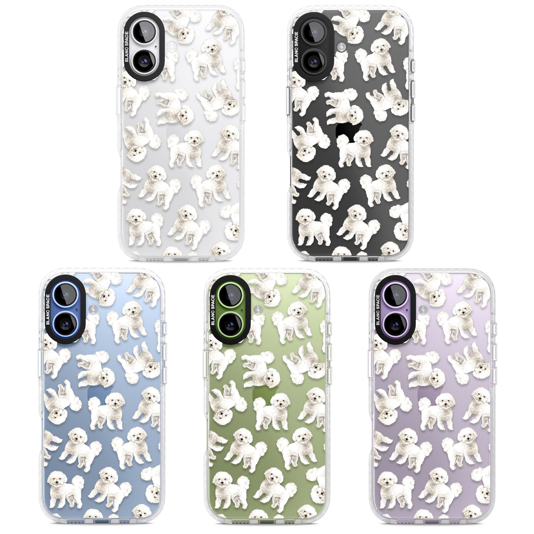 Bichon Frise Watercolor iPhone 17 Impact Clear Phone Case APT Impact Protection