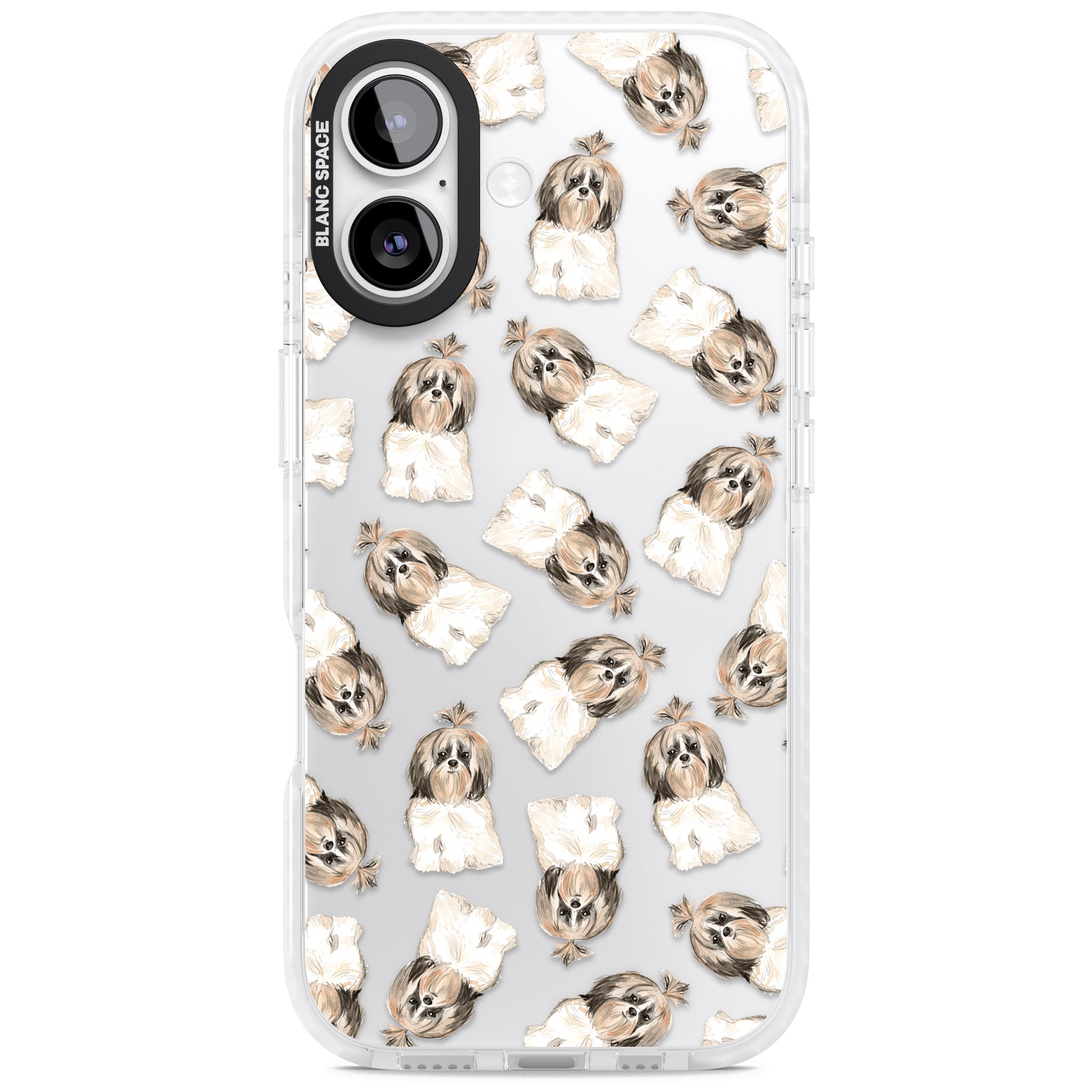 Shih Tzu Pattern Long Hair iPhone 17 Impact Clear Phone Case