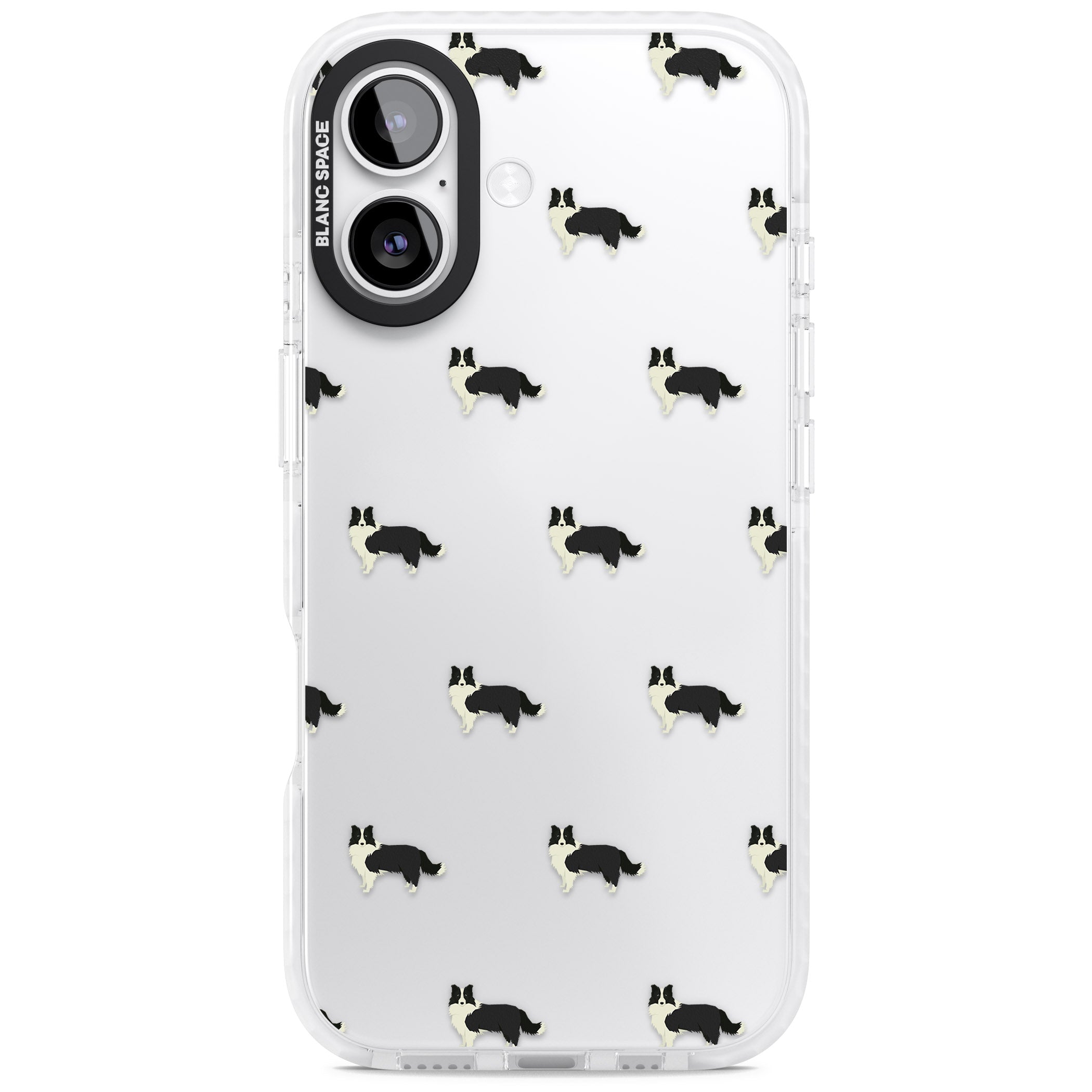 Border Collie Pattern Clear iPhone 17 Impact Clear Phone Case