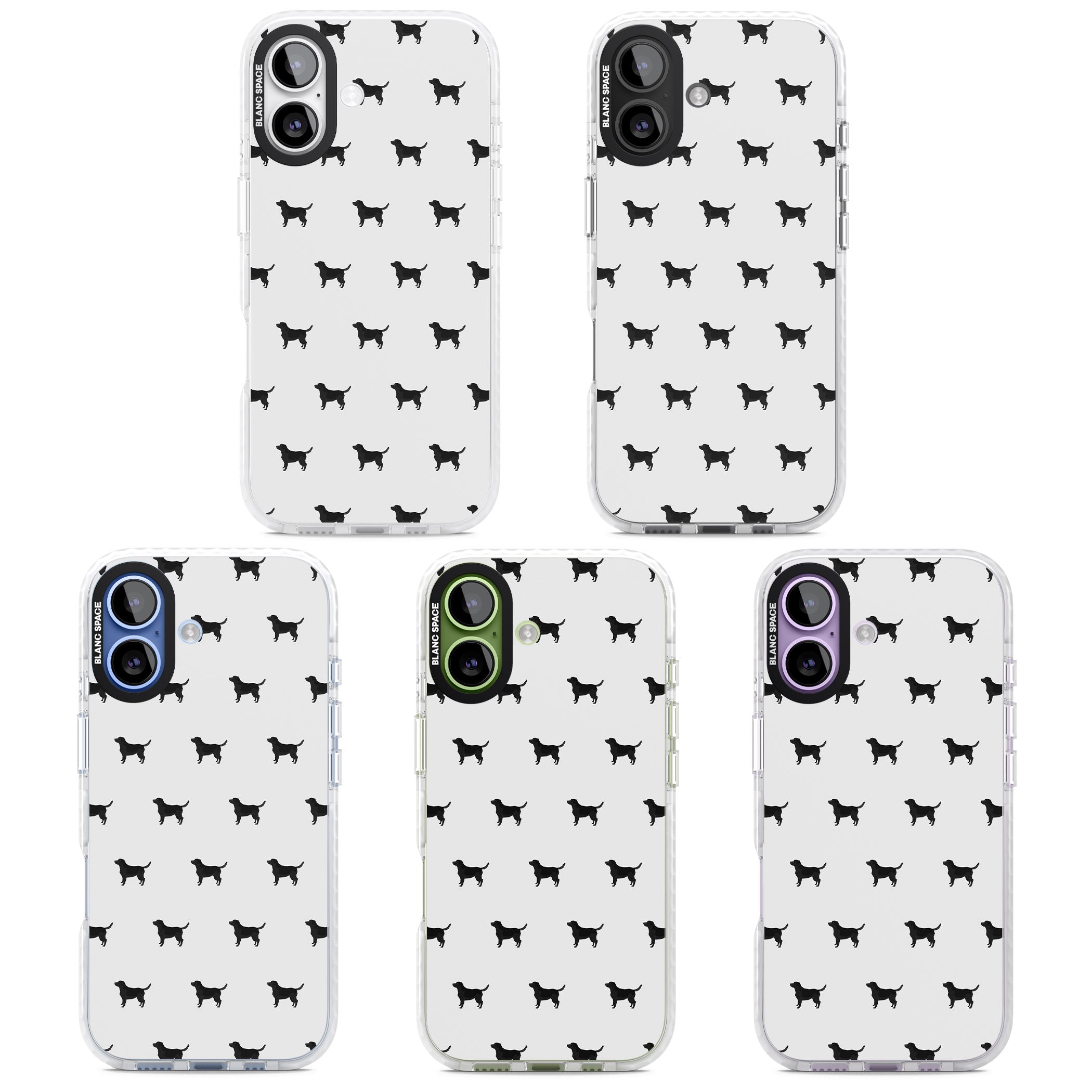Black Labrador Spot Pattern iPhone 17 Impact Clear Phone Case APT Impact Protection
