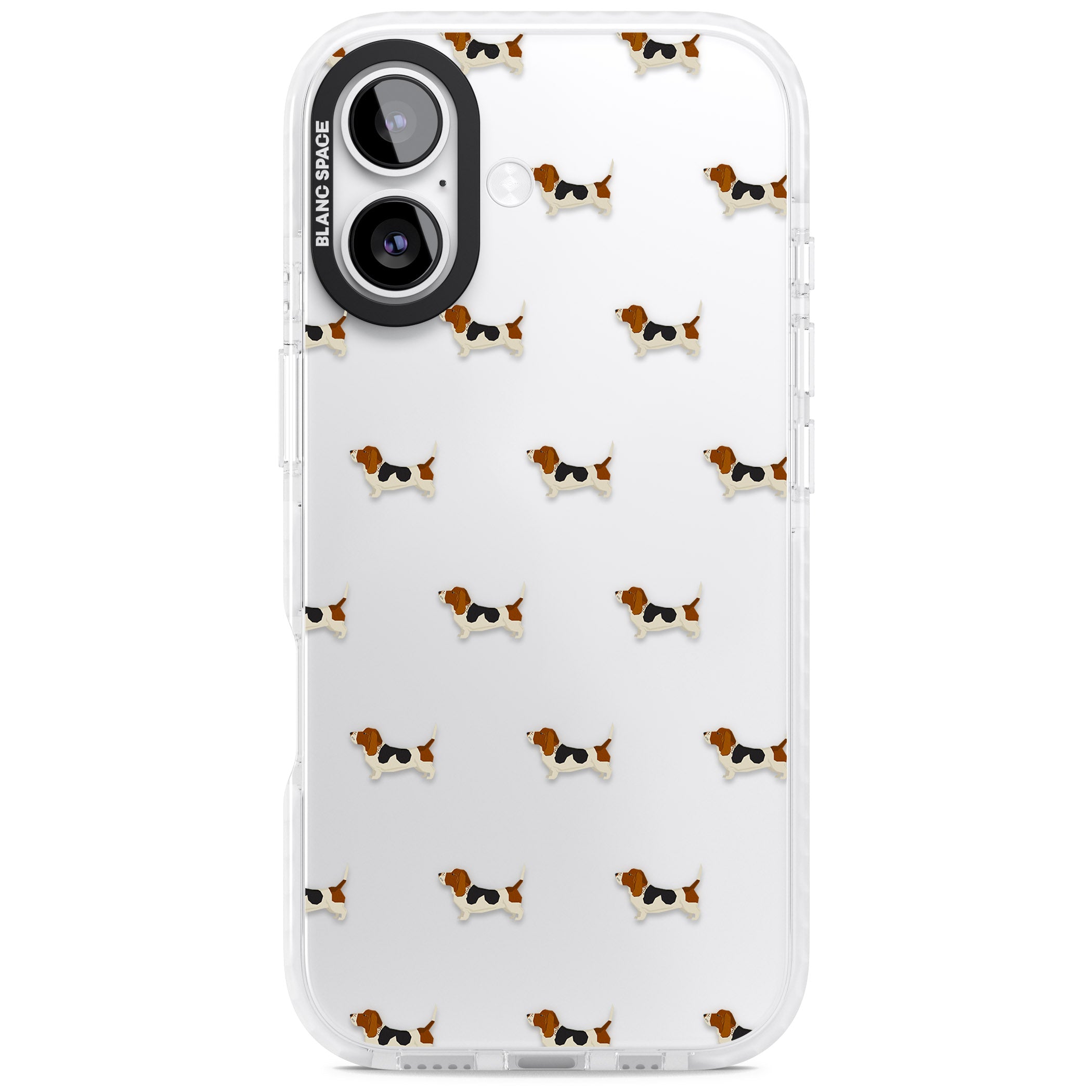 Basset Hound Pattern iPhone 17 Impact Clear Phone Case
