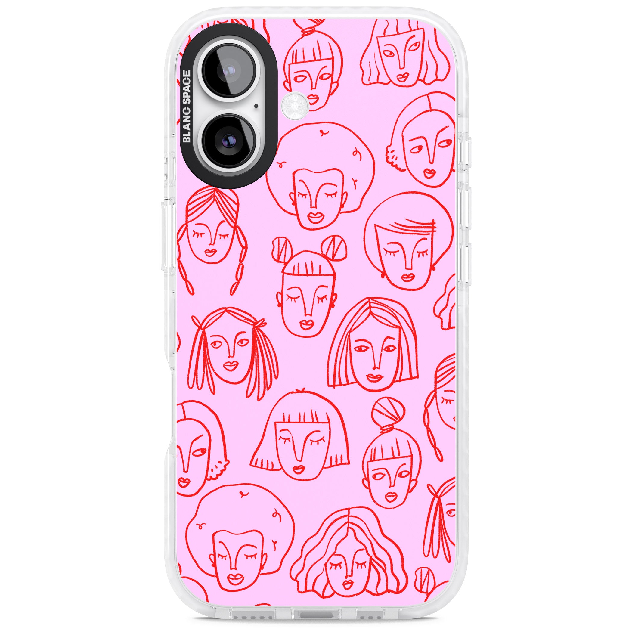 Girl Portrait Doodles iPhone 17 Impact Clear Phone Case