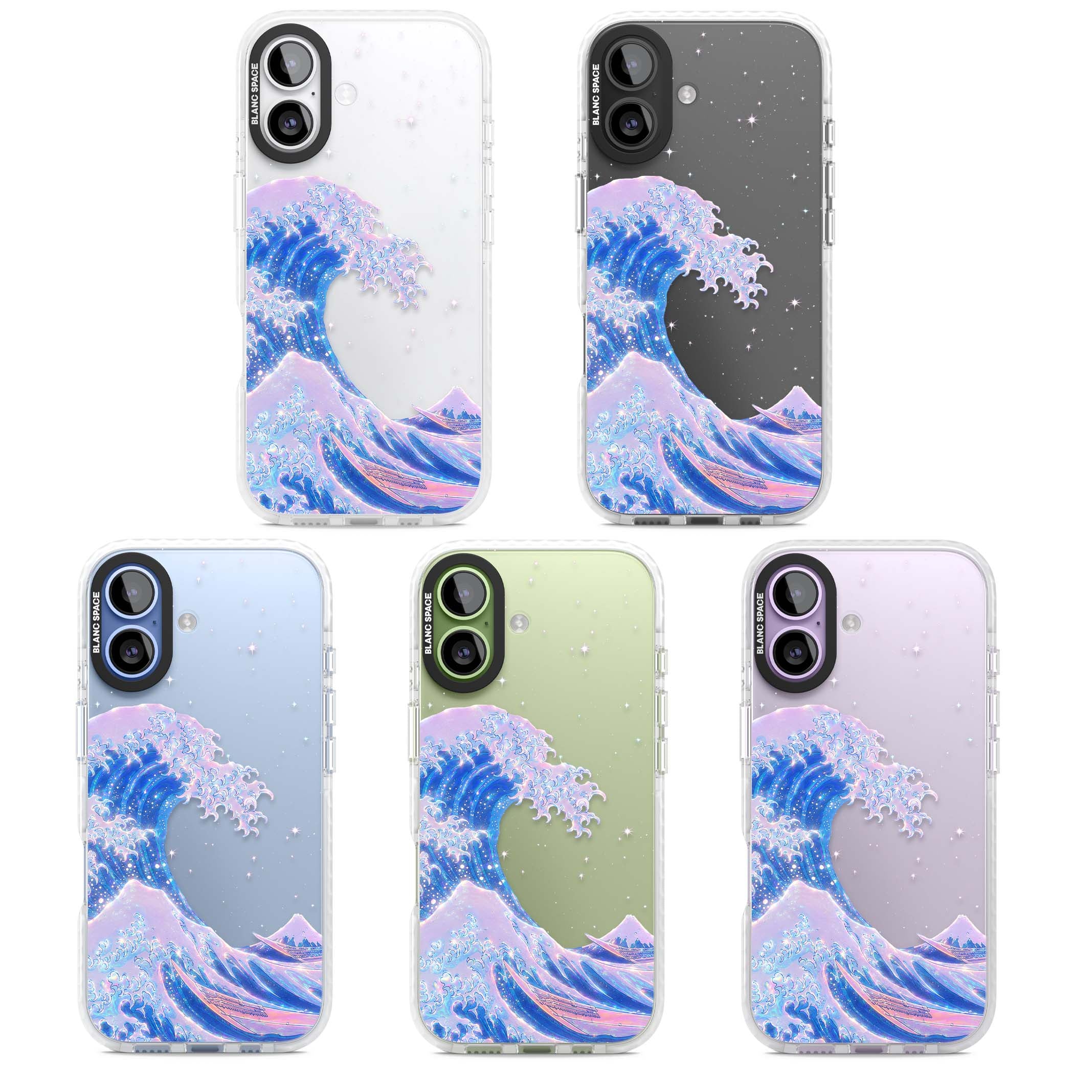 The Great Wave In Opal japanese iPhone case | Black Impact case for iPhone 17