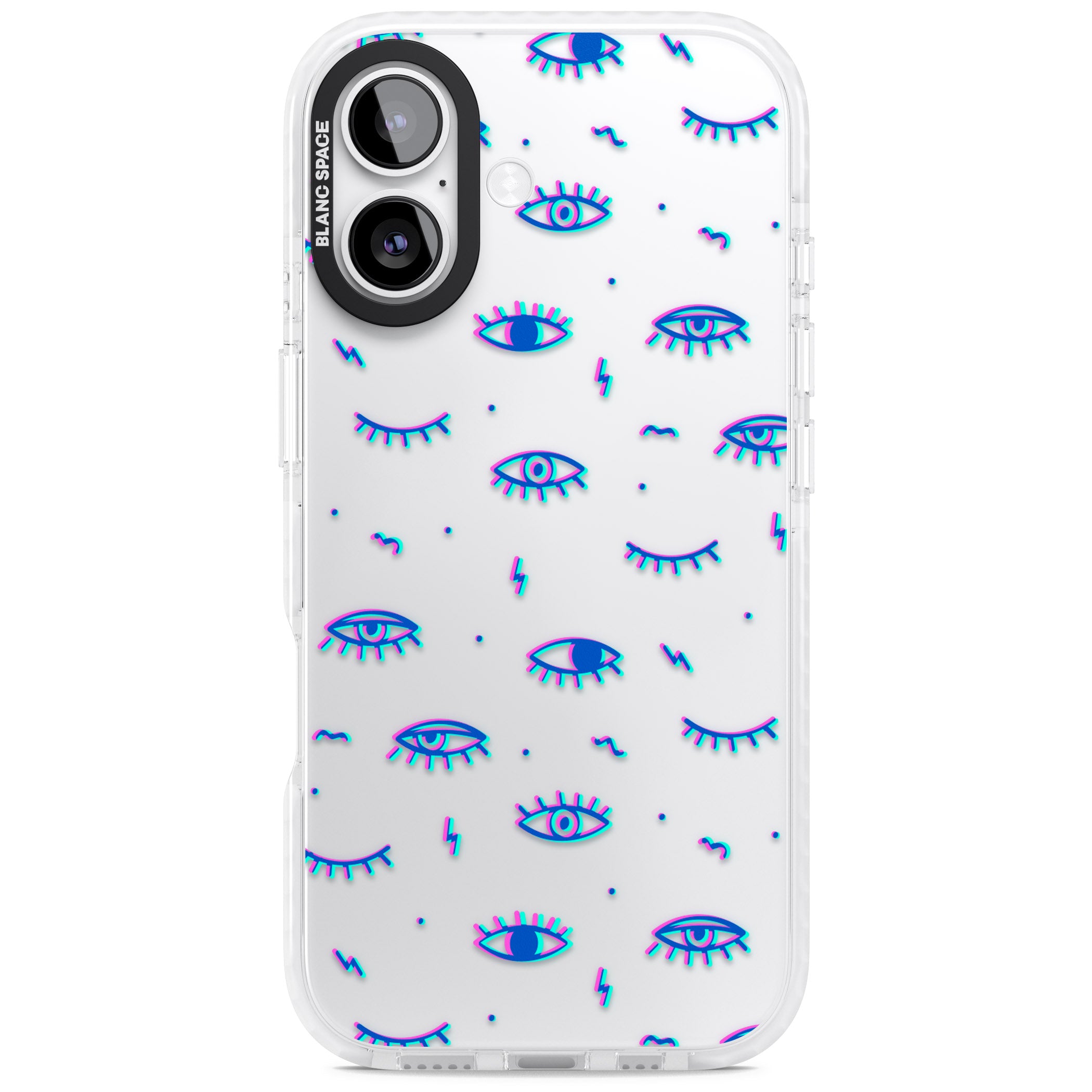 Duotone Psychedelic Eyes iPhone 17 Impact Clear Phone Case