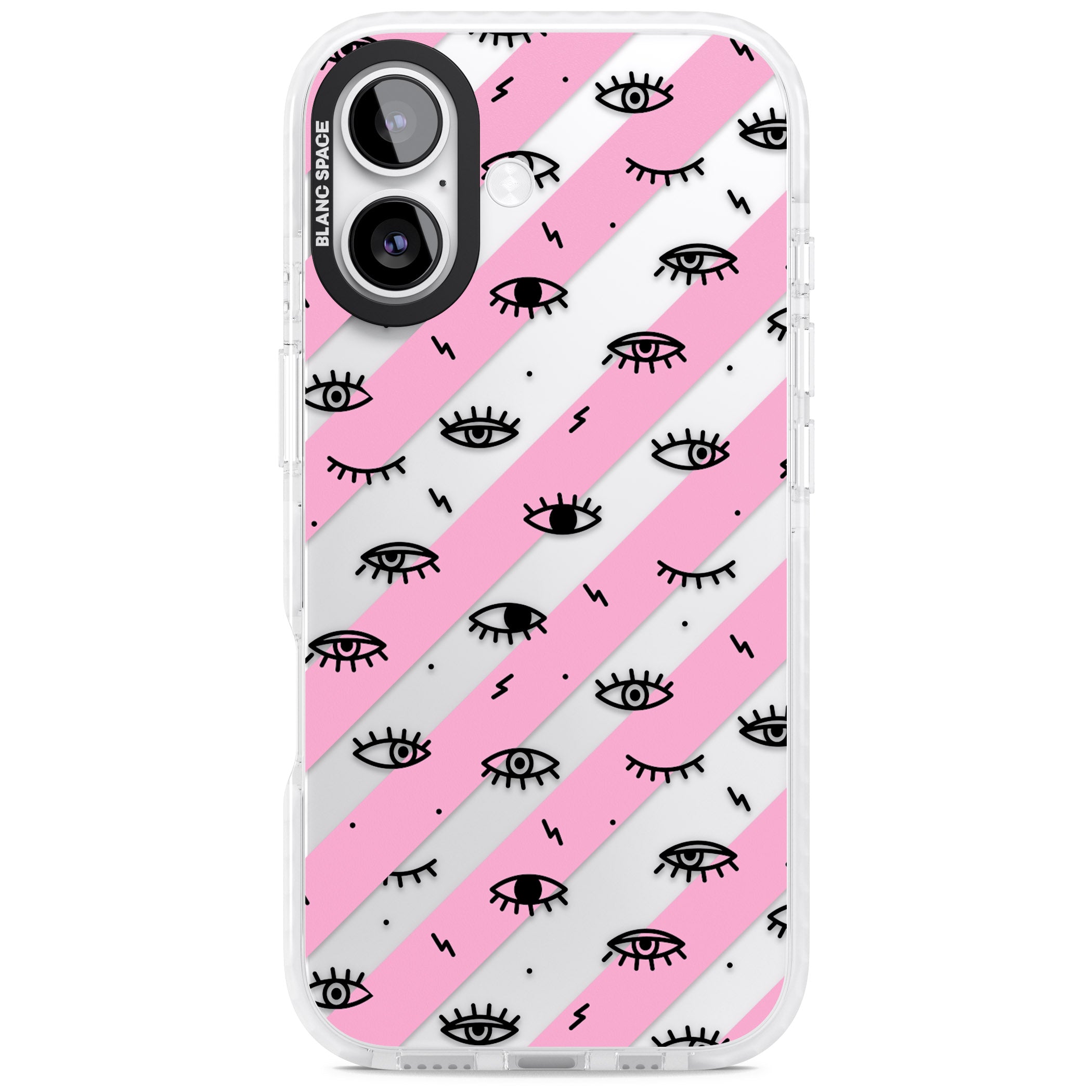 Pink Stripe Eyes iPhone 17 Impact Clear Phone Case
