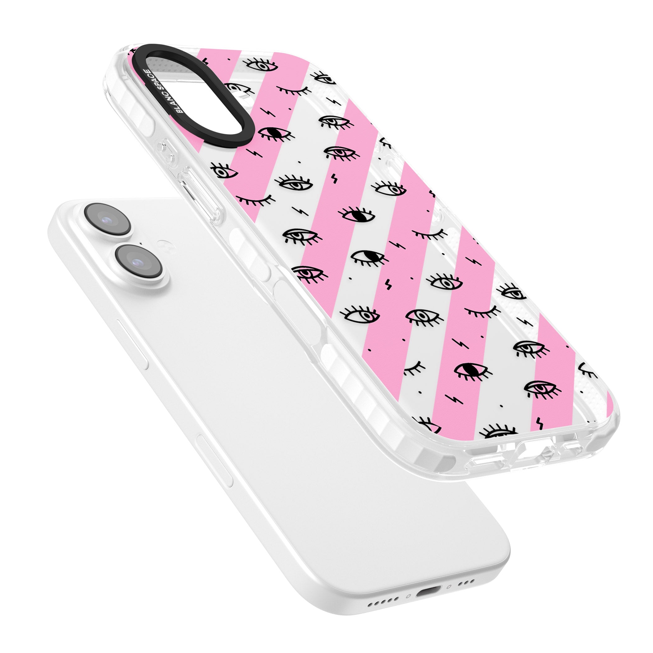 Pink Stripe Eyes iPhone 17 Impact Clear Phone Case Colours