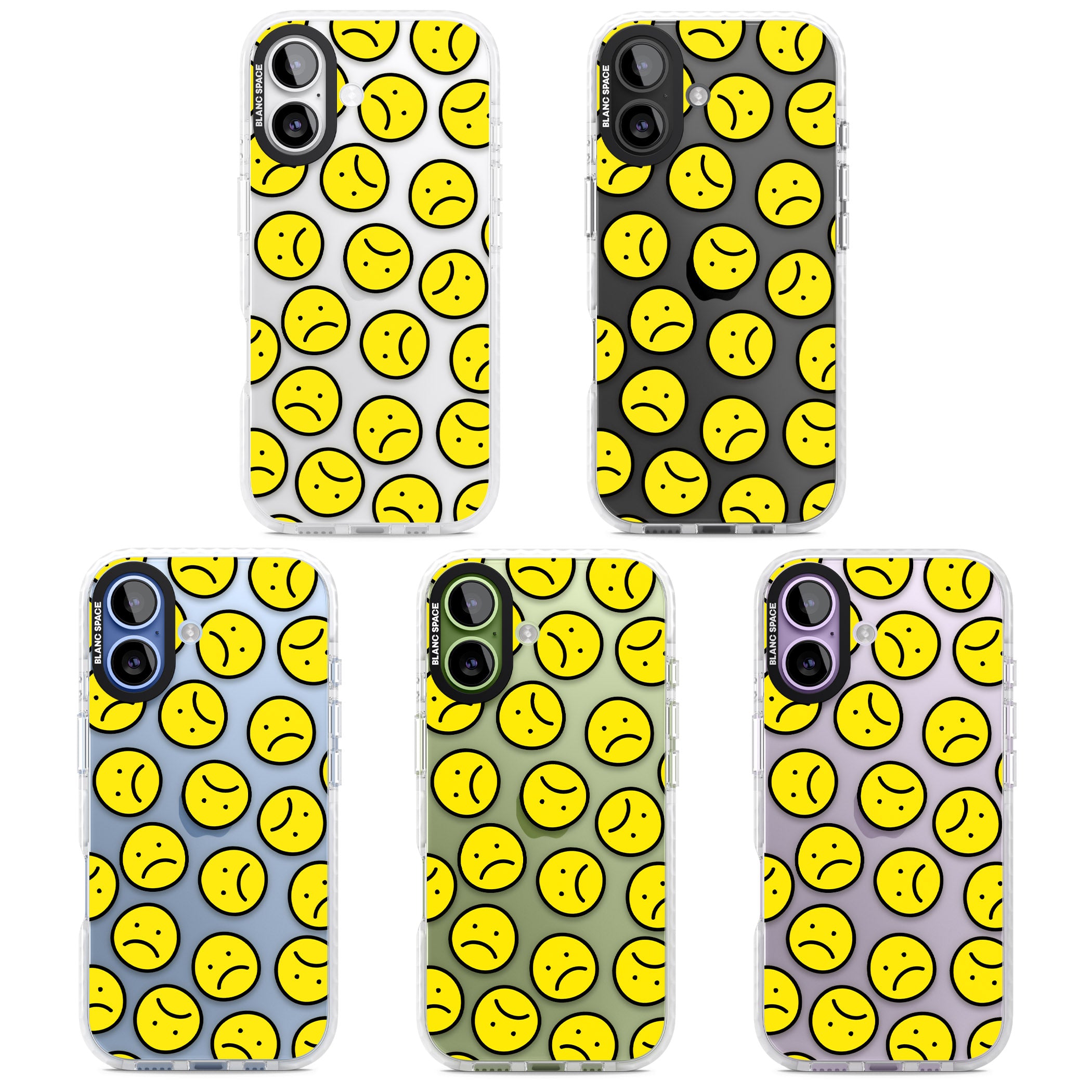 Sad Face Clear Pattern iPhone 17 Impact Clear Phone Case APT Impact Protection