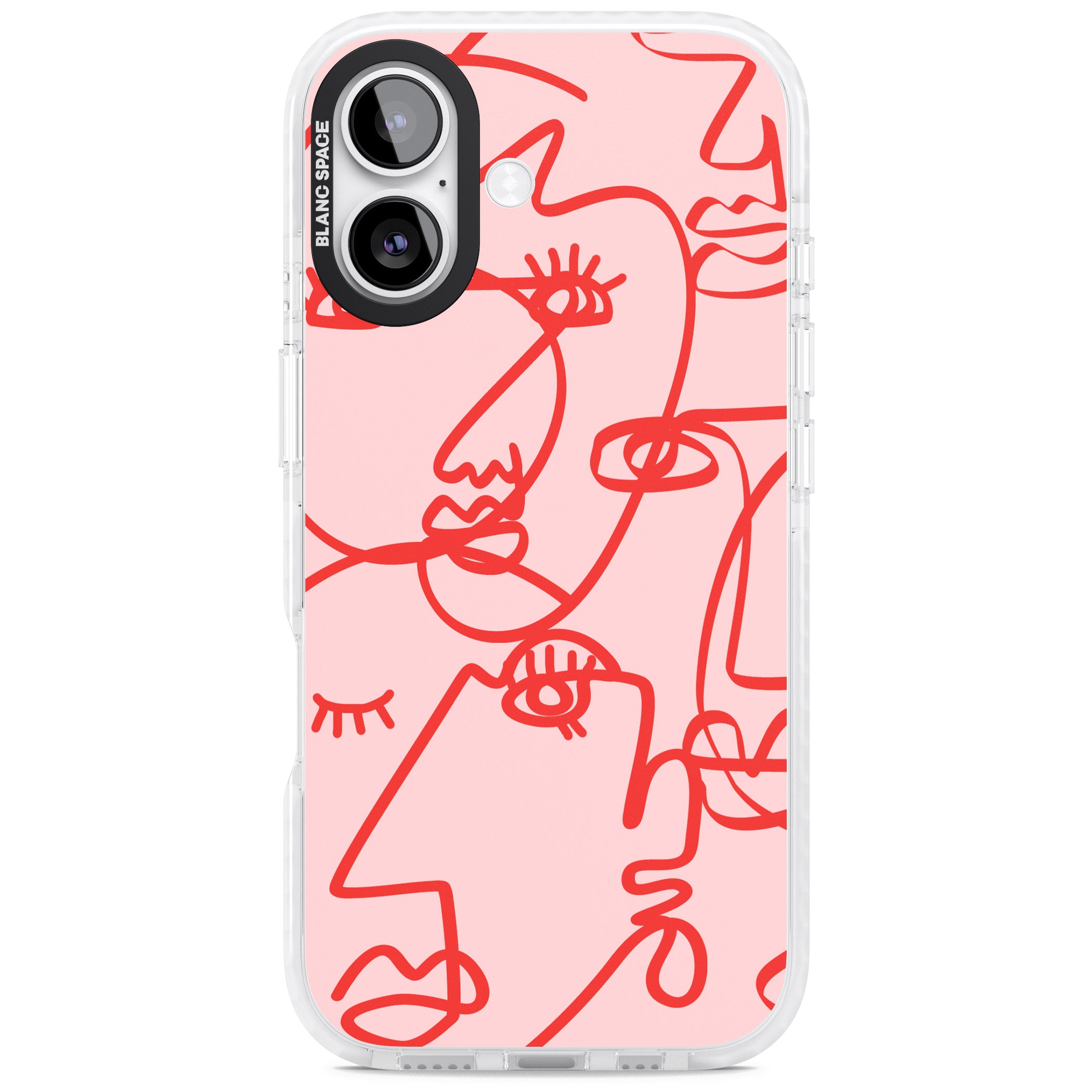 Red Line Art iPhone 17 Impact Clear Phone Case