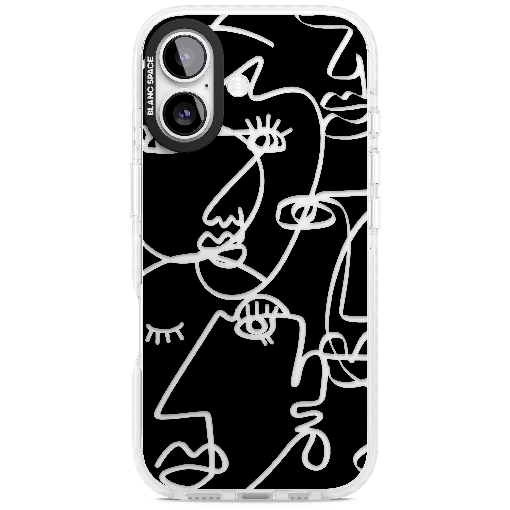 Abstract Line Art Clear Black iPhone 17 Impact Clear Phone Case