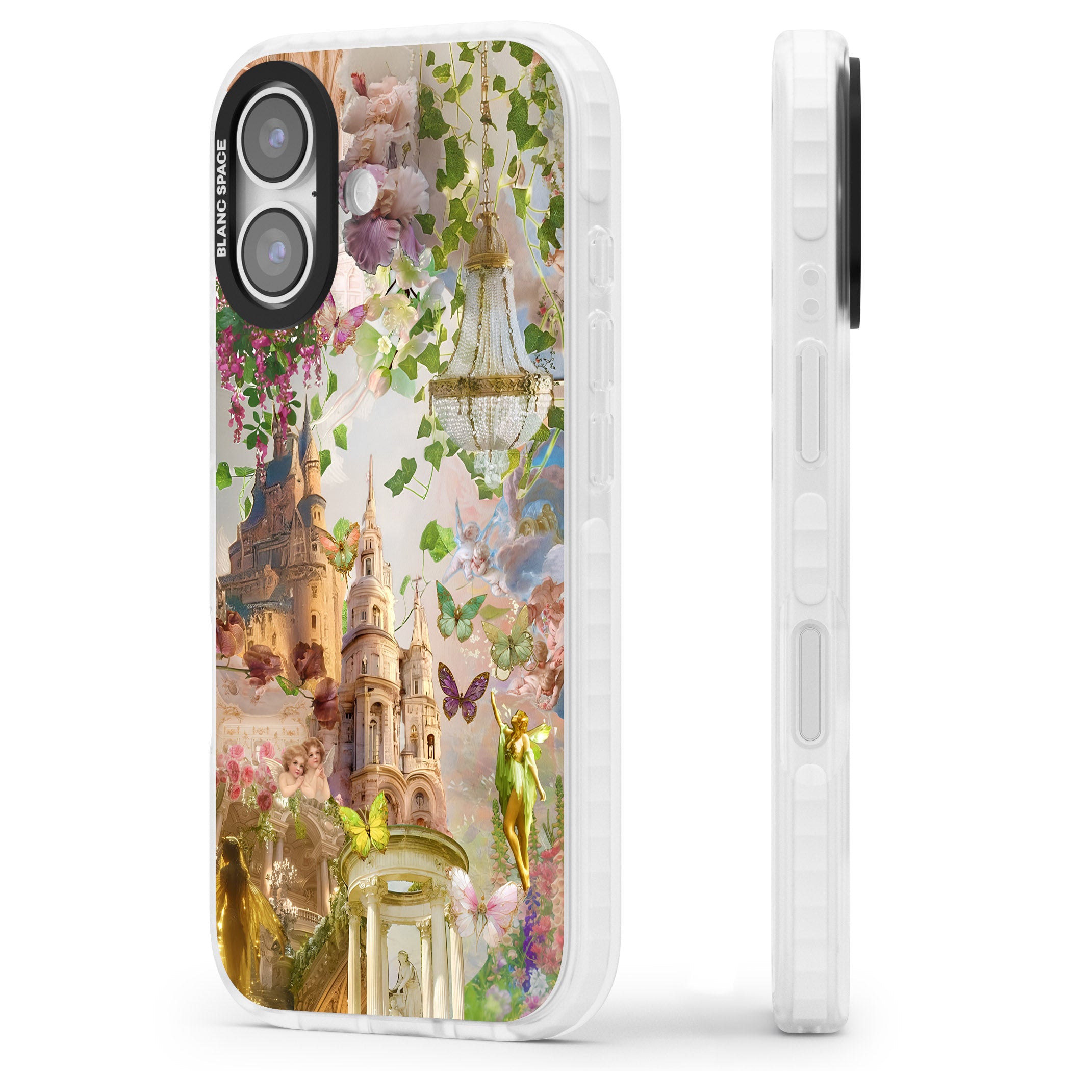 Fairies & Castles Collage iPhone 17 Impact Clear Phone Case Side Profile